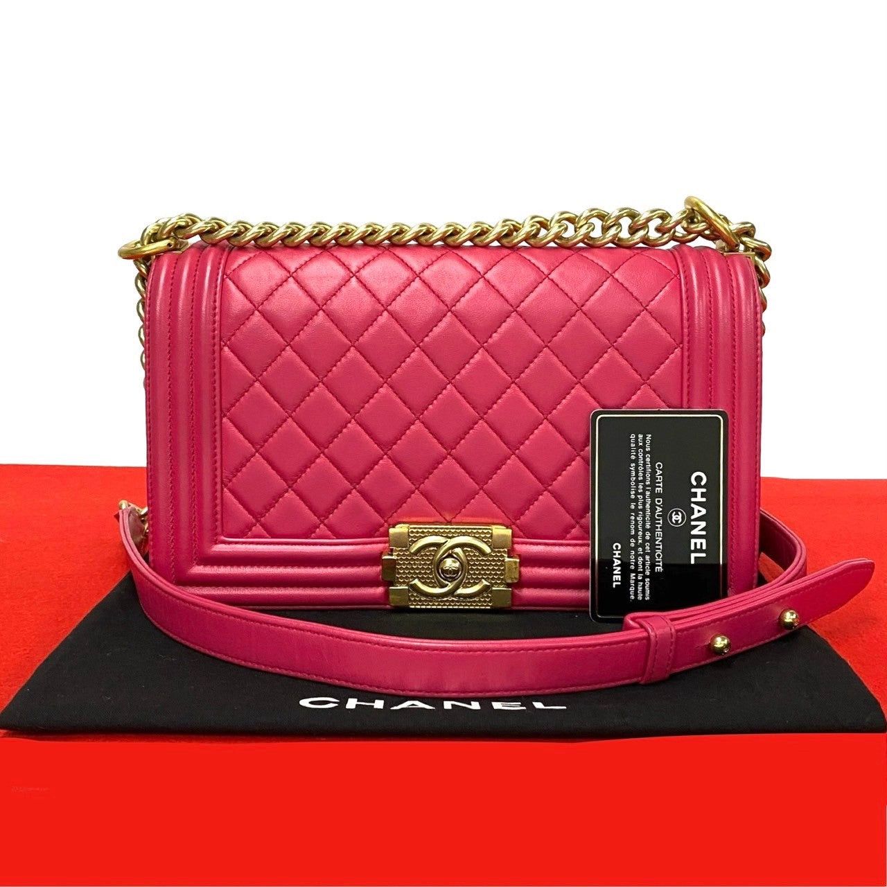 pink chanel shoulder bag