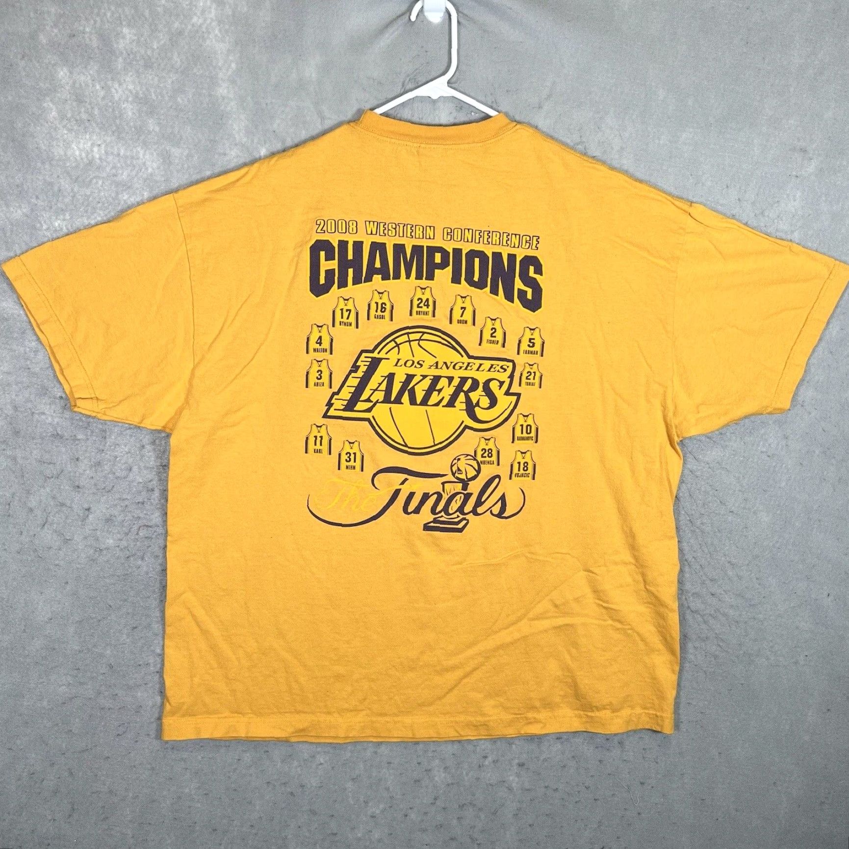 Champion Los Angeles Lakers Western Conference Champions T Shirt Adult 3XL Yellow Size US XXL / EU 58 / 5 - 2 Thumbnail