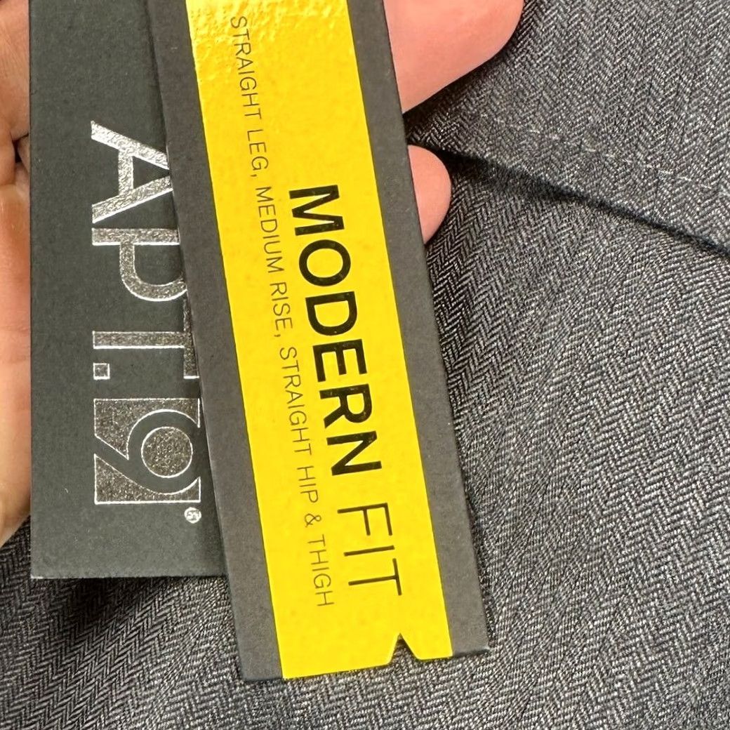 Apt. 9 Apt. 9 Dress Pants Mens 38X32 Dark Gray Herringbone Flat Front Straight Leg NEW Size US 38 / EU 54 - 5 Thumbnail