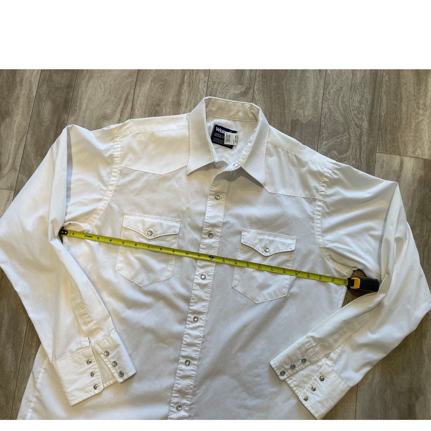 Wrangler VTG Wrangler Made in USA White Pearl Snap Shirt 16.5 x 35 Size US M / EU 48-50 / 2 - 6 Thumbnail