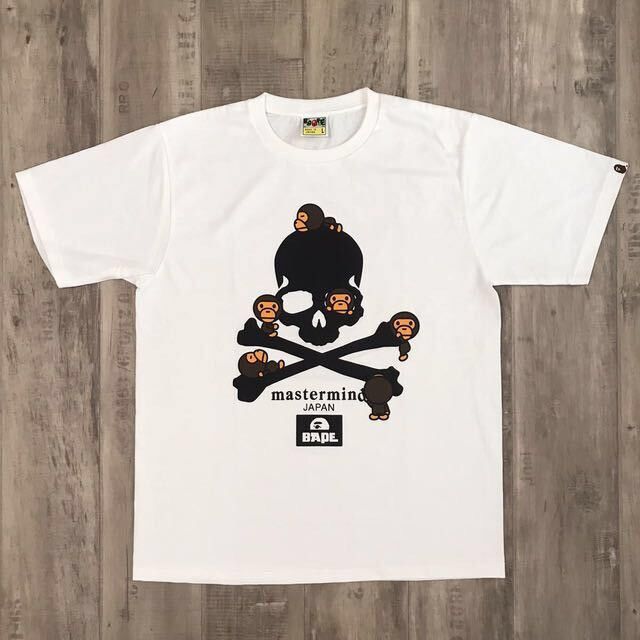 A BATHING APE - APE BAPE KAWS HEAD tシャツ L カタカナ 白