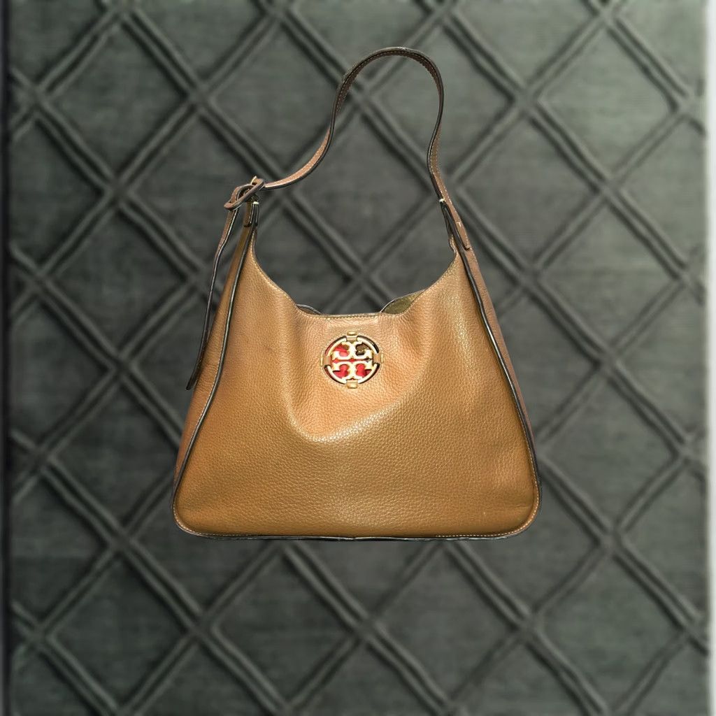 Tory Burch VINTAGE Tory Burch MILLER CLASSIC Shoulder Bag Hobo/Crossbody Bag Brown Light Umber 79324 Womens Medium Size ONE SIZE - 1 Thumbnail