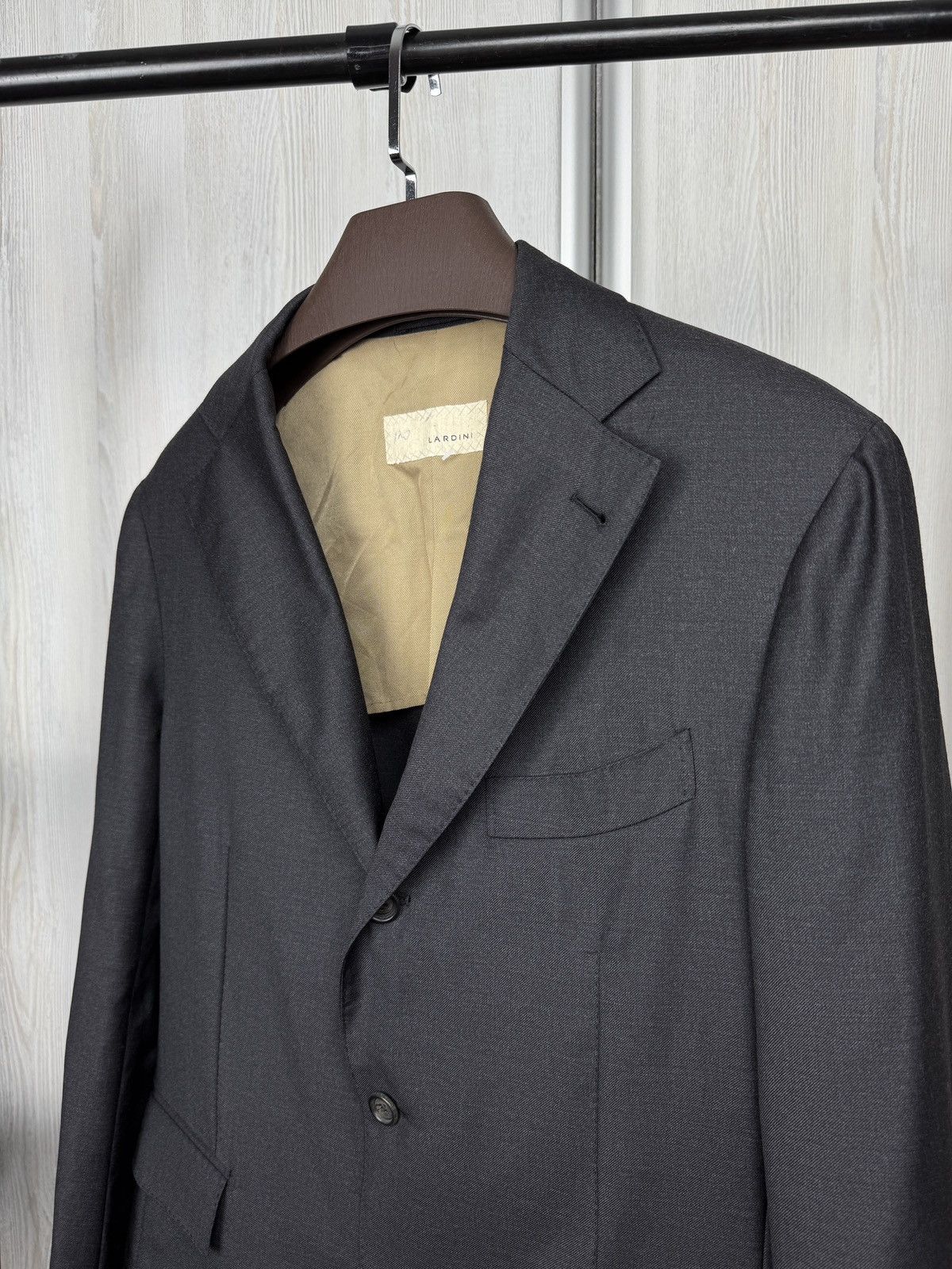 Lardini Lardini Grey Unlined Button wool made in Italy Blazer Size 40R - 5 Thumbnail