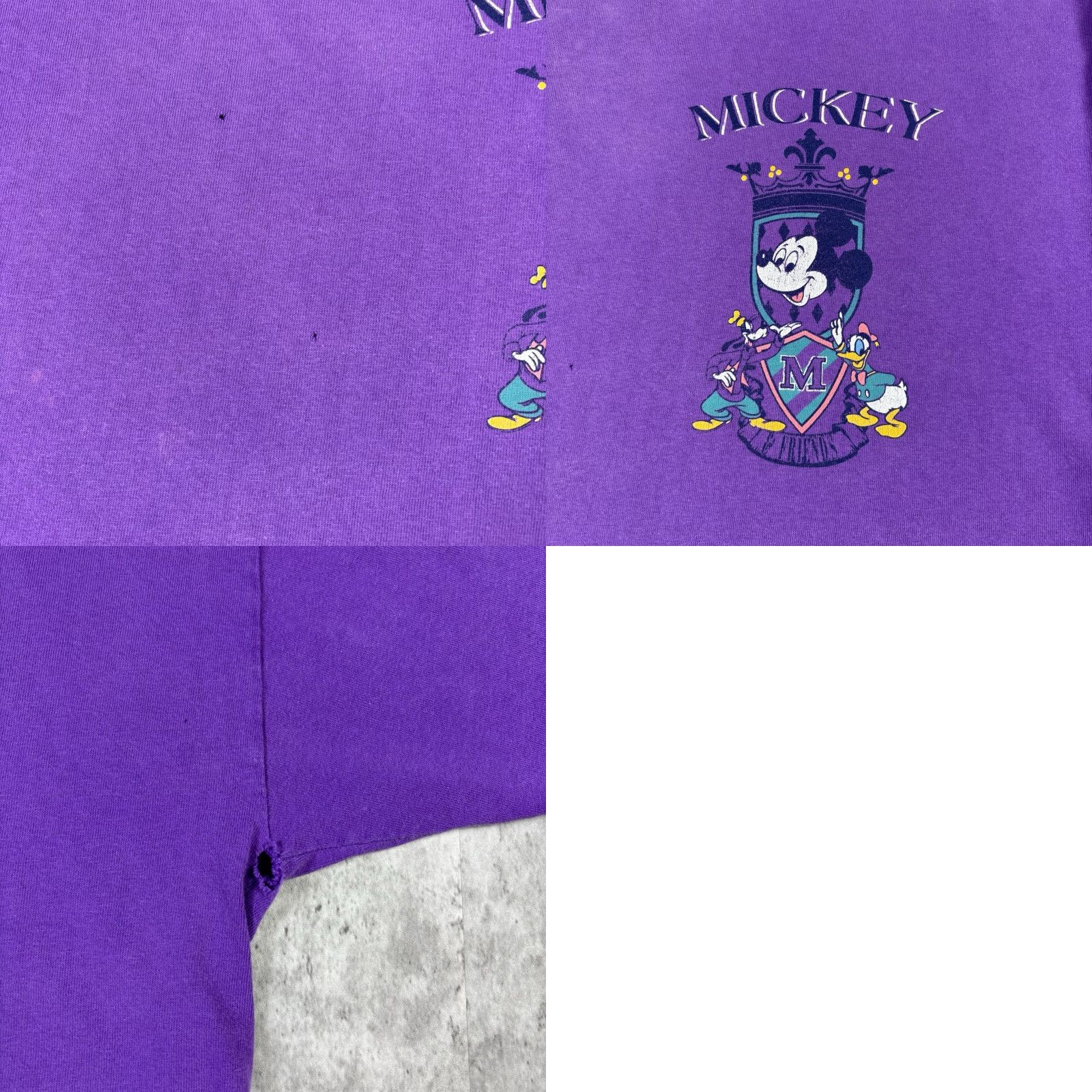 Disney VINTAGE Disney Mickey Mouse T Shirt Purple 2XL 90s Men Regular Short Sleeve Crew Neck Cotton Knit Size US XXL / EU 58 / 5 - 8 Thumbnail