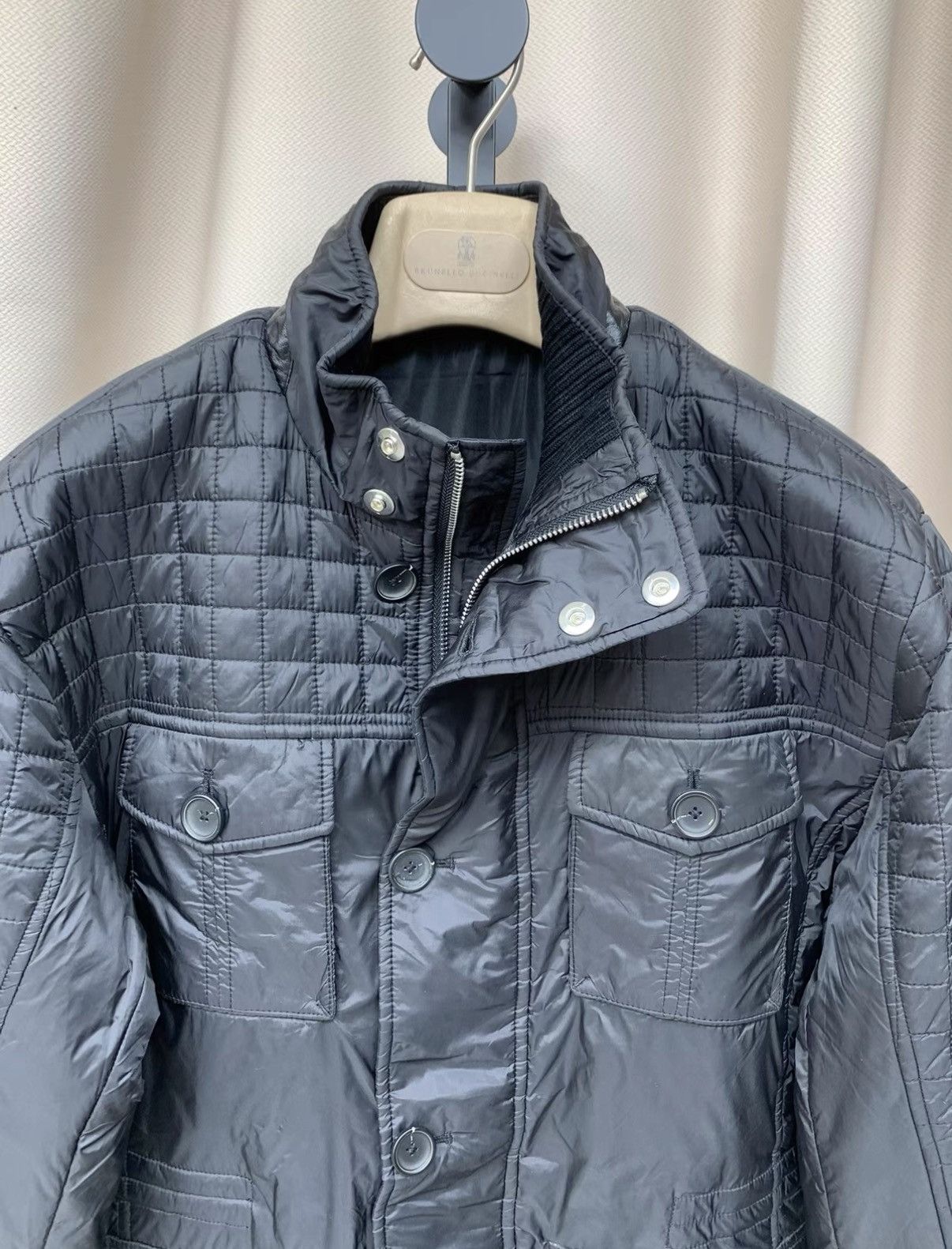 Z Zegna ZEGNA Square Quilted Stand Collar Business Down Jacket Size US M / EU 48-50 / 2 - 2 Thumbnail