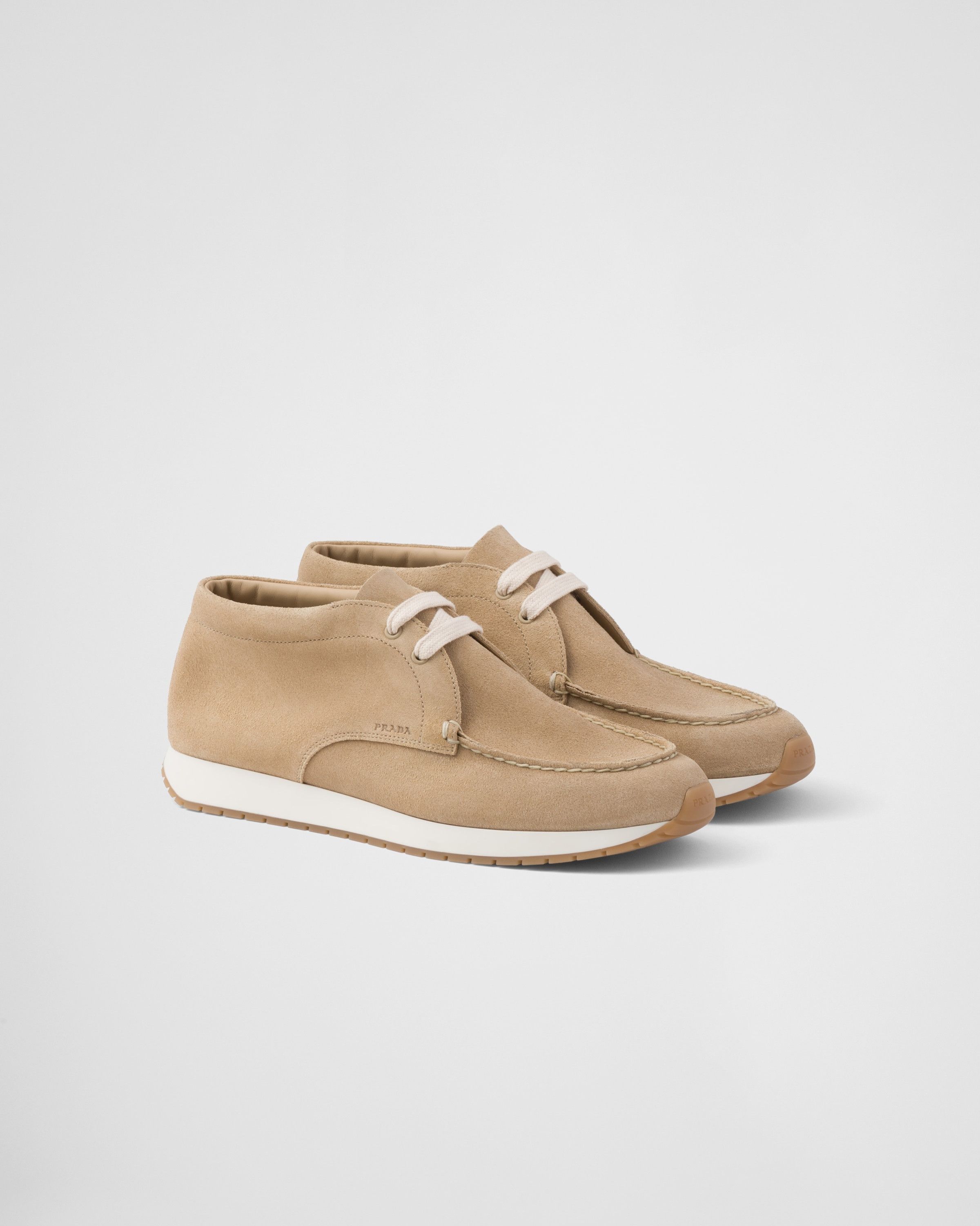 Prada o1mt1gz0225 Delavé Suede Chukka Shoes in Beige Size US 13 / EU 46 - 2 Thumbnail