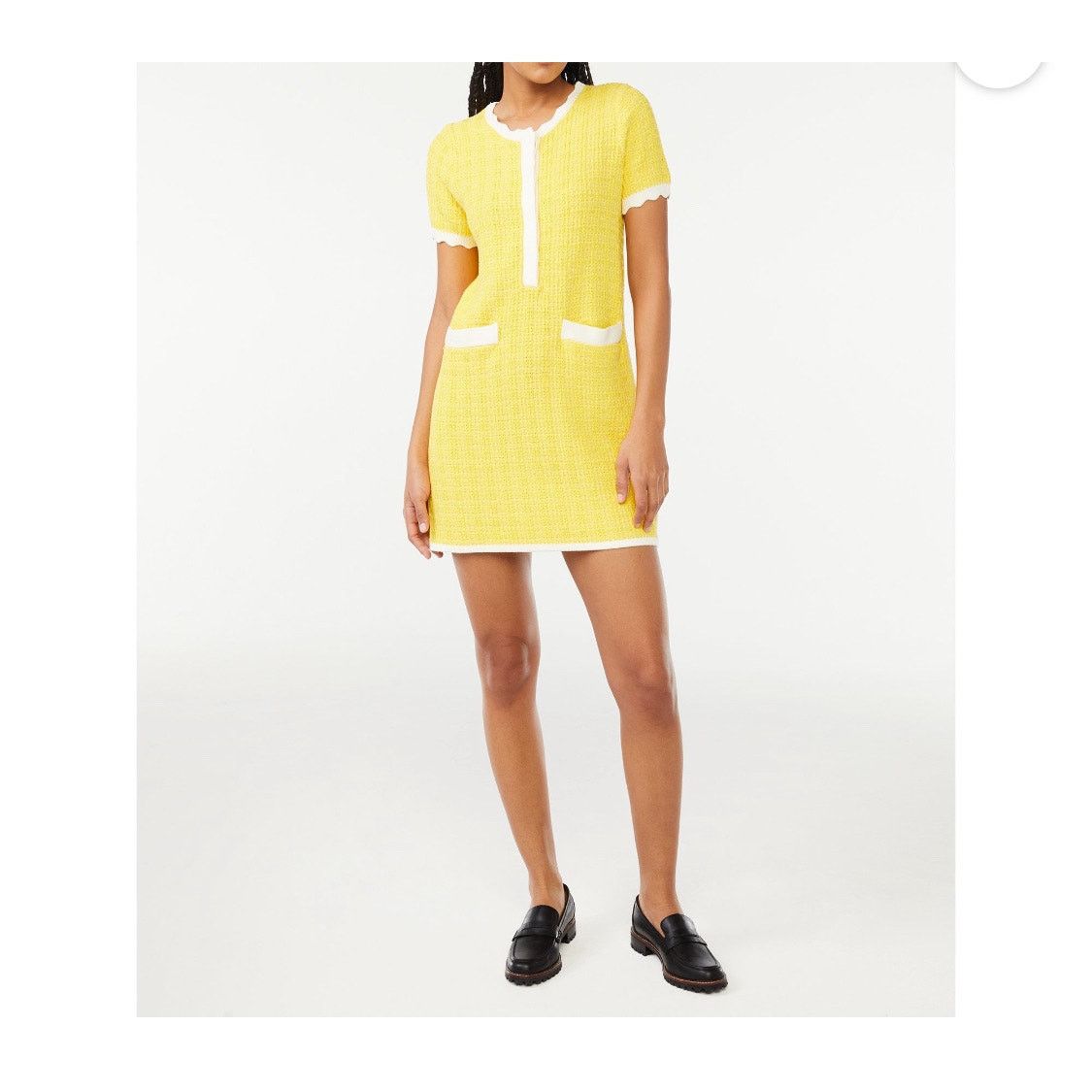 Other Free Assembly Women's Mini Sweater Dress with Scalloped Trim Size S / US 4 / IT 40 - 1 Thumbnail
