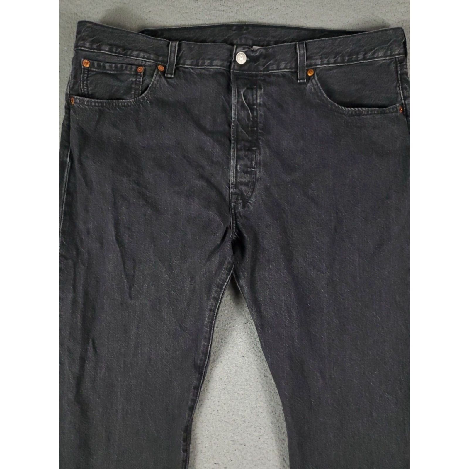 Levi's Mens Levis Jeans 501 Straight Leg Black Gray 40x30 Extra Large XL Button Fly Size US 40 / EU 56 - 2 Thumbnail