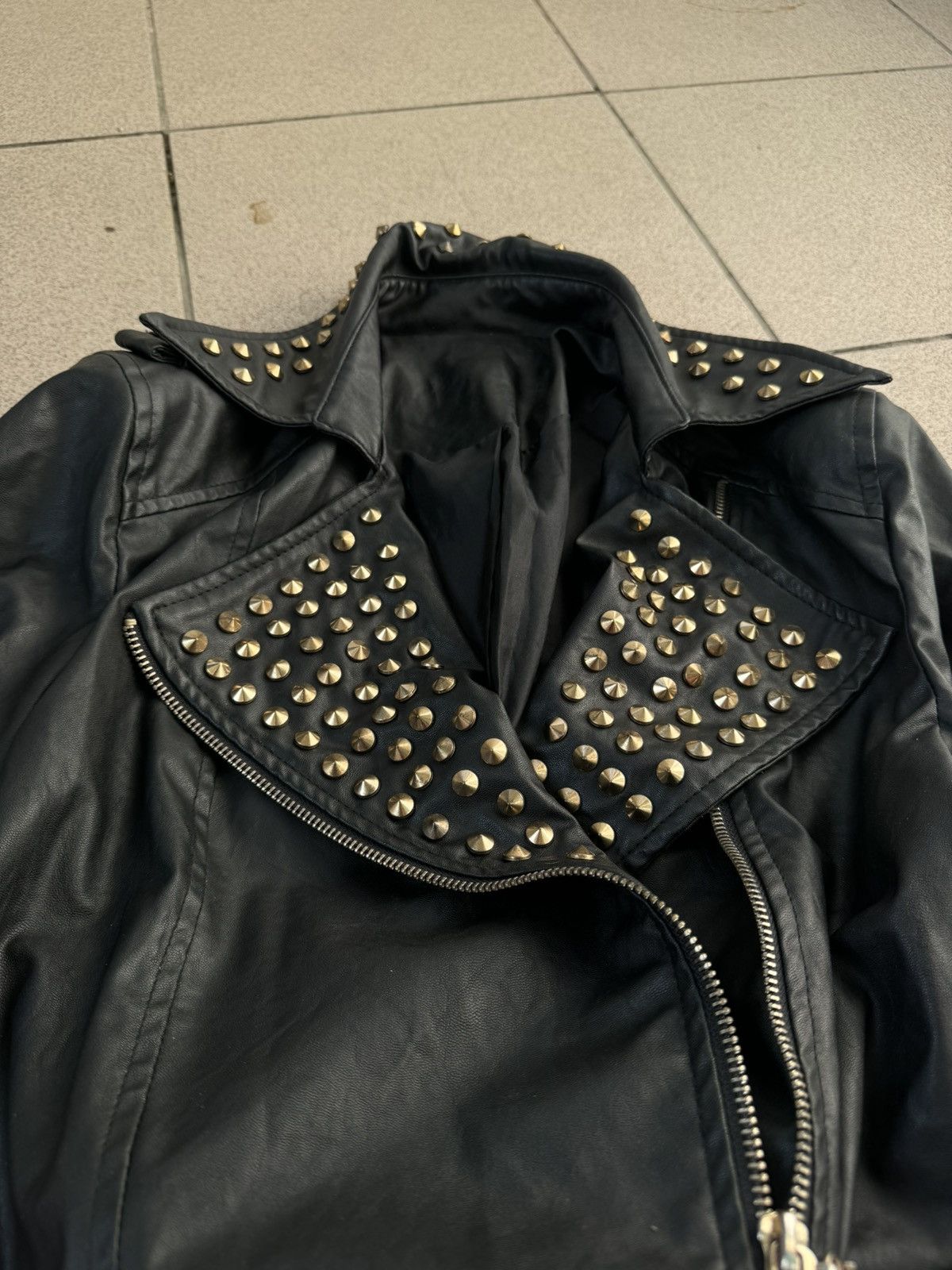 If Six Was Nine × Japanese Brand × Junya Watanabe Vintage Japanes Leather Rick Owen’s Style Rivets Jacket Size US S / EU 44-46 / 1 - 6 Thumbnail