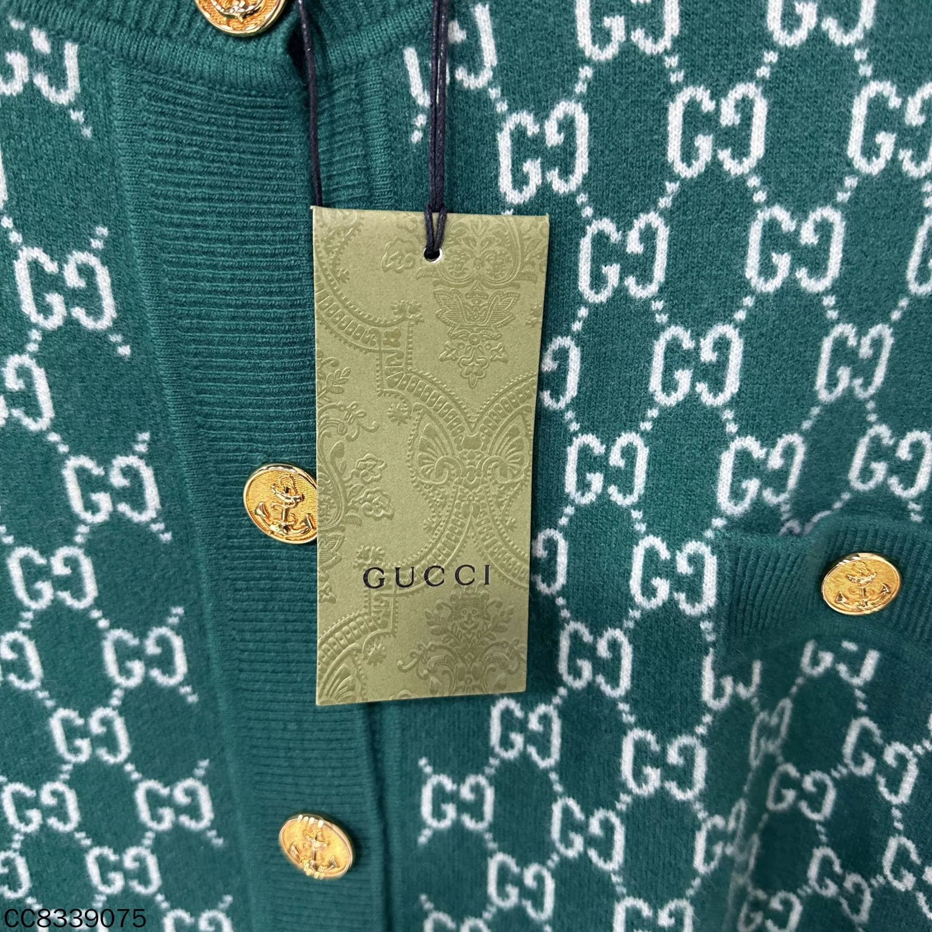 Gucci Gucci Forest Green Wool Cardigan Coat Gold XS Size XS / US 0-2 / IT 36-38 - 6 Thumbnail