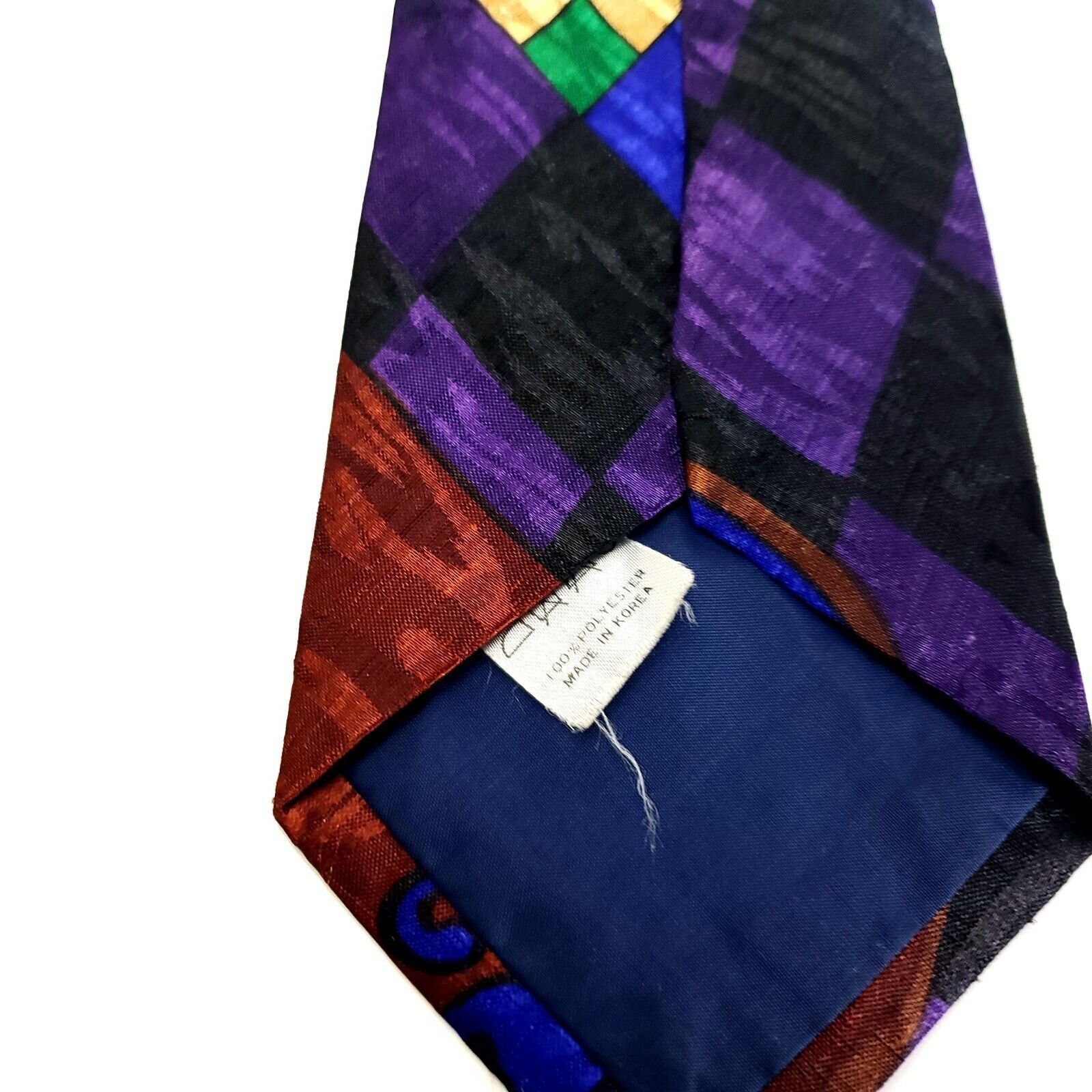 Designer Lord & Paril Polyester Tie Abstract Purple Short Wide Size ONE SIZE - 4 Thumbnail