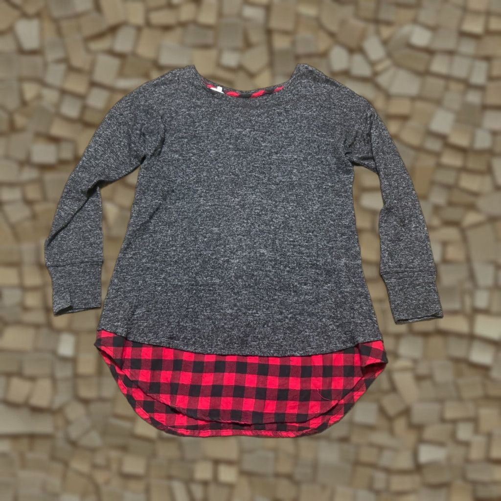 Vintage Maurices Shirt Women's Medium Red Black Grey Plaid Long Sleeve Shirt Size M / US 6-8 / IT 42-44 - 1 Thumbnail