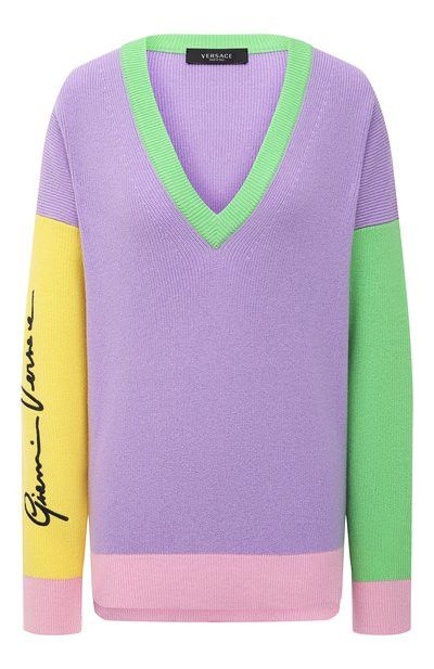 Versace o1y0226 Cashmere Blend Sweater in Multicolor Size M / US 6-8 / IT 42-44 - 1 Thumbnail