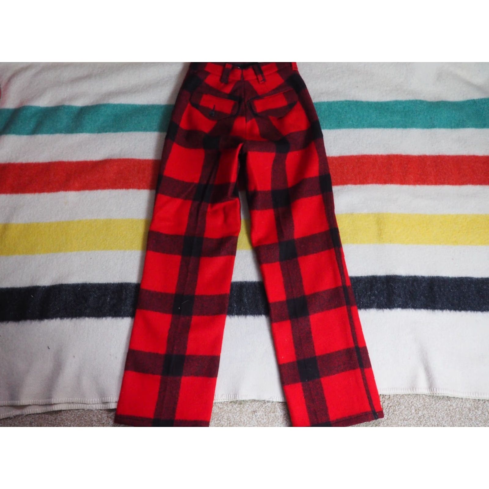 Filson VTG Filson Seattle Wool Plaid Pants Mens 27x31 Red Black Buffalo 80s 70s Straight Front Pockets Multicolor Wool 27x31 Mens Size US 27 - 2 Thumbnail