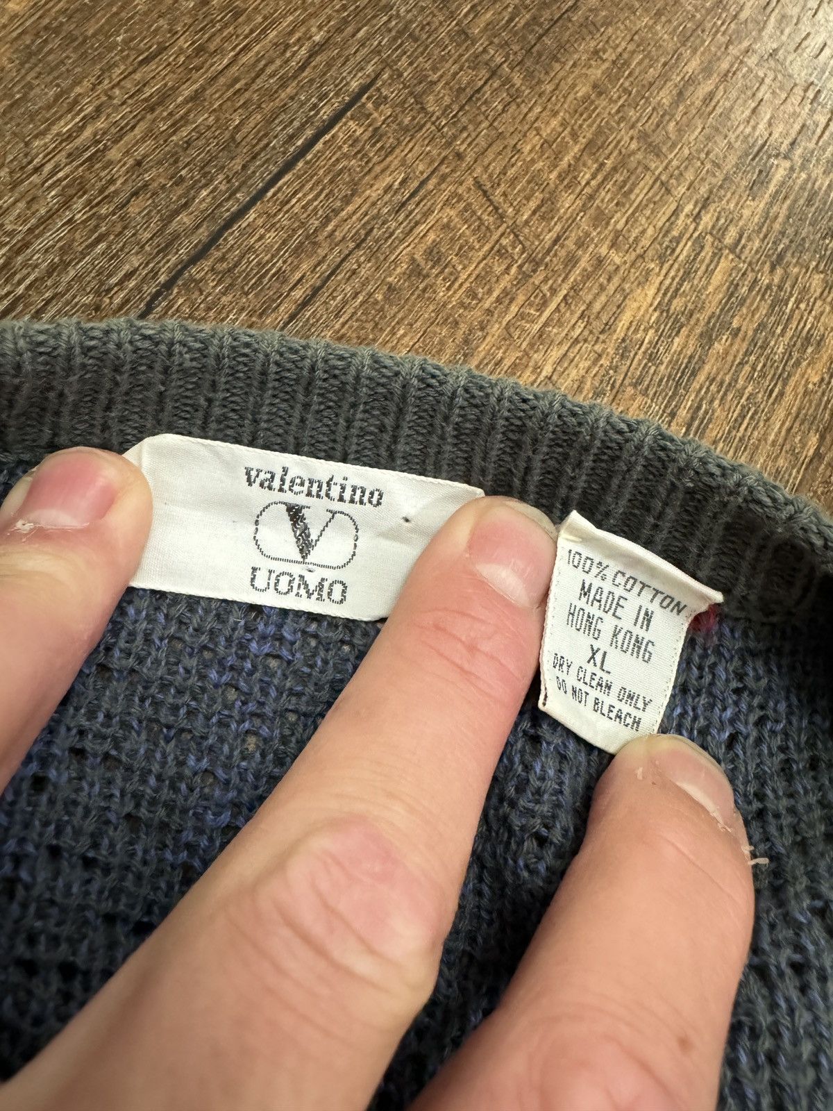 Valentino × Vintage Vintage 90s Valentino Cardigan Sweater Coogi Style Size US XL / EU 56 / 4 - 2 Thumbnail