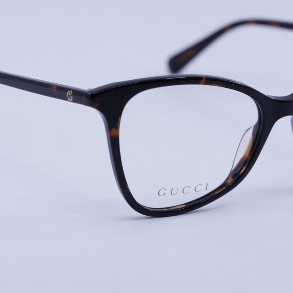 Gucci Gucci GG1360O 002 Eyeglasses Dark Havana 53mm Cat Eye Frame Size ONE SIZE - 5 Thumbnail