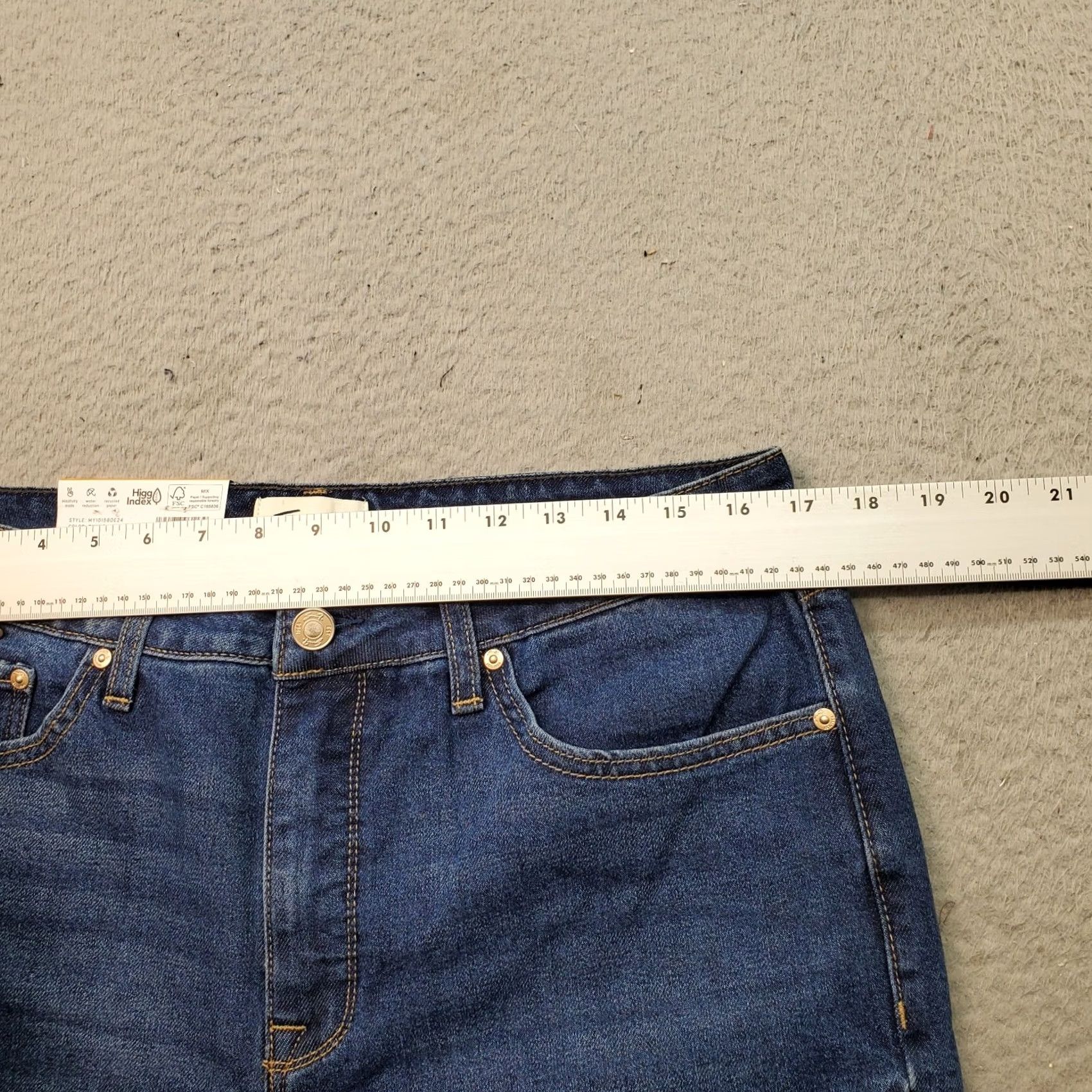 Vintage Seven7 Jeans Womens 12 Blue Denim Stretch Regular Fit Straight High Rise Jeans Size 34" / US 12 / IT 48 - 6 Thumbnail