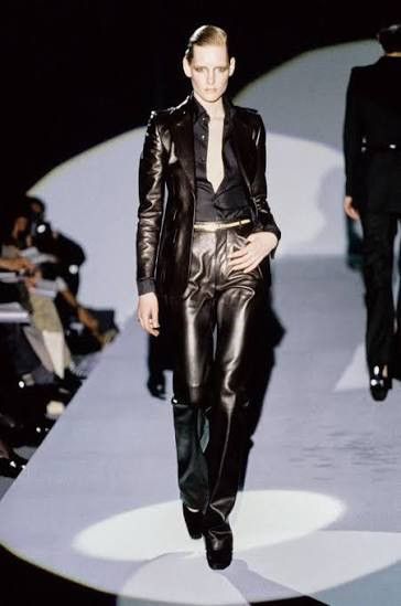 Gucci Gucci Fall 1996 by Tom Ford Leather Flared Pants Size 27" / US 4 / IT 40 - 1 Thumbnail