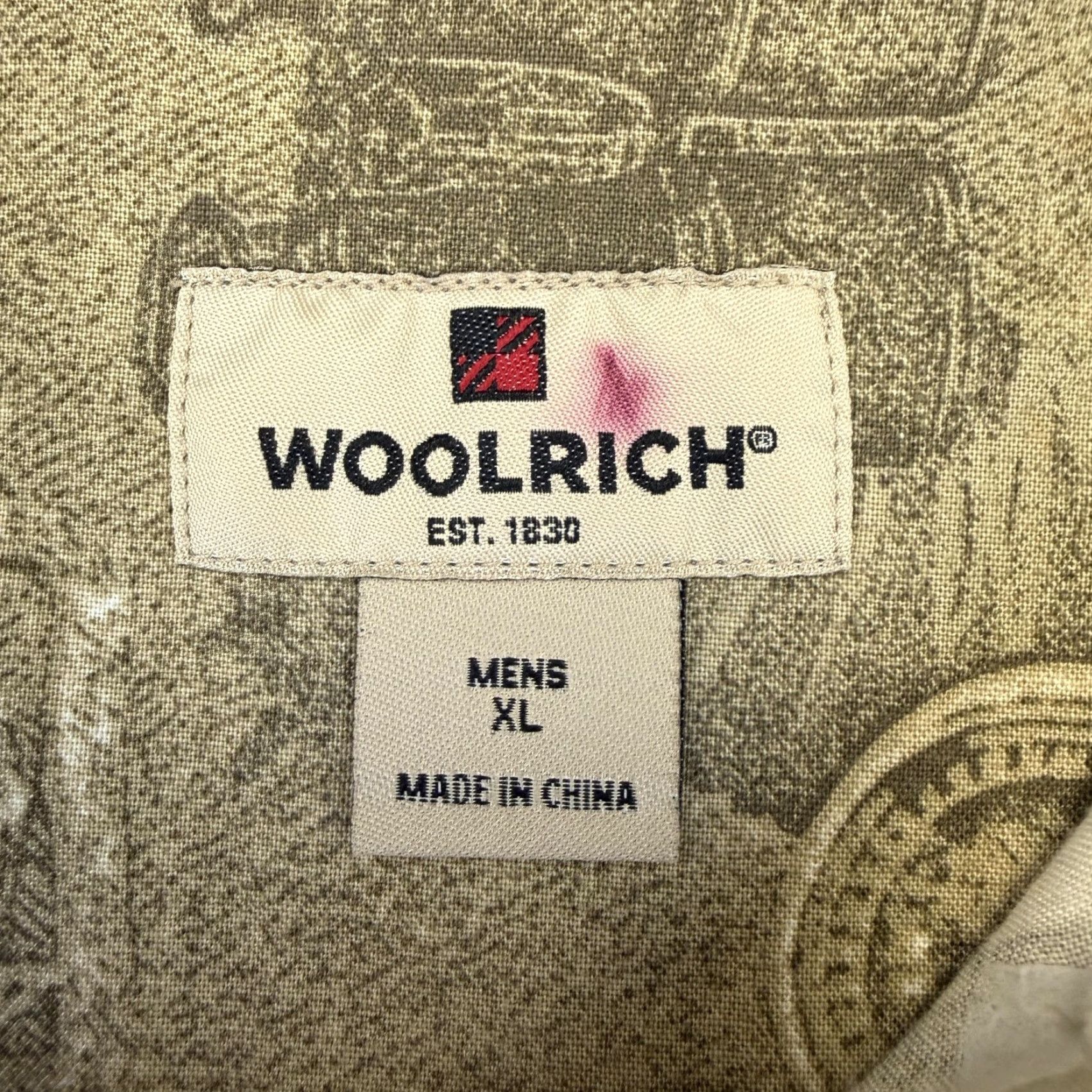 Vintage Woolrich Shirt Mens XL Brown Safari Outdoor Graphic Print Short Sleeve Button Up Size US XL / EU 56 / 4 - 5 Thumbnail
