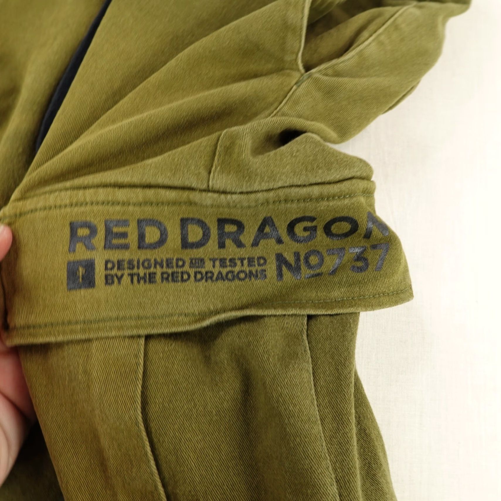 Vintage VINTAGE Red Dragon Cargo Pants Mens 34 Green Military Workwear 2000s Army Straight Fit Size US 35 - 4 Thumbnail