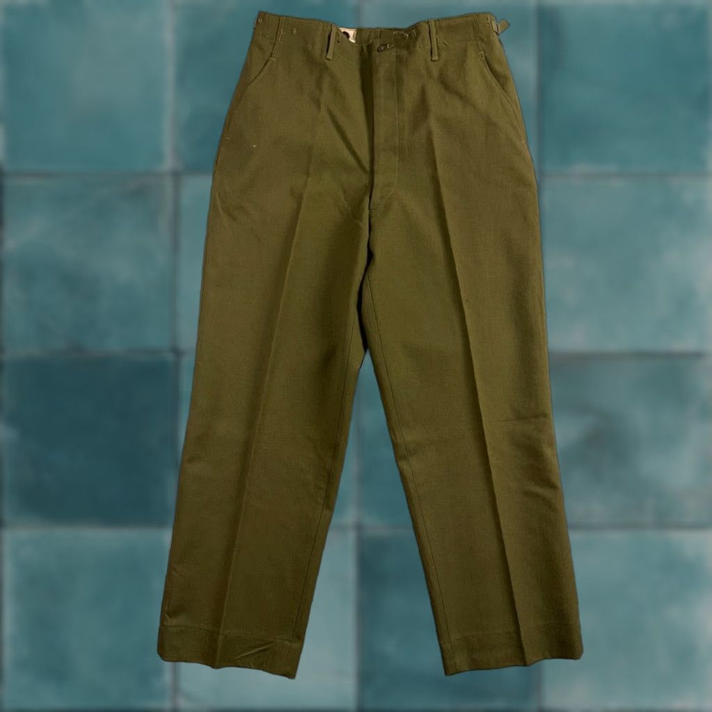 Vintage VINTAGE Military Trousers Pants Mens Wool Green 31x30 50s M1951 OG-108 Regular Dress Pants Shirt? Size US 31 - 1 Thumbnail