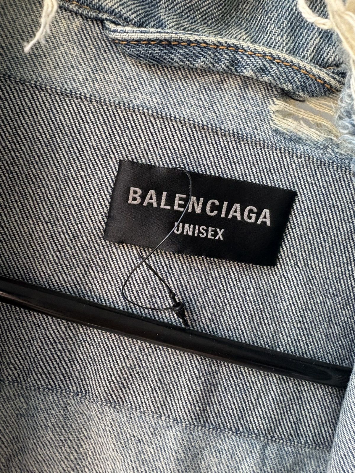 Balenciaga Balenciaga Destroyed Denim Jacket Size US XXL / EU 58 / 5 - 4 Thumbnail