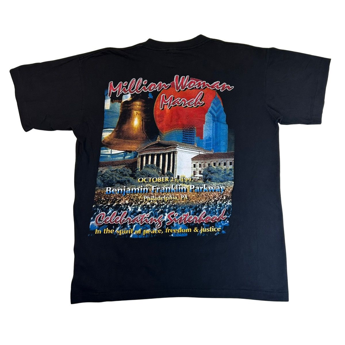 Rap Tees RARE 1997 Million Woman March Protest Vintage Rap Tee Shirt Size US XL / EU 56 / 4 - 3 Thumbnail