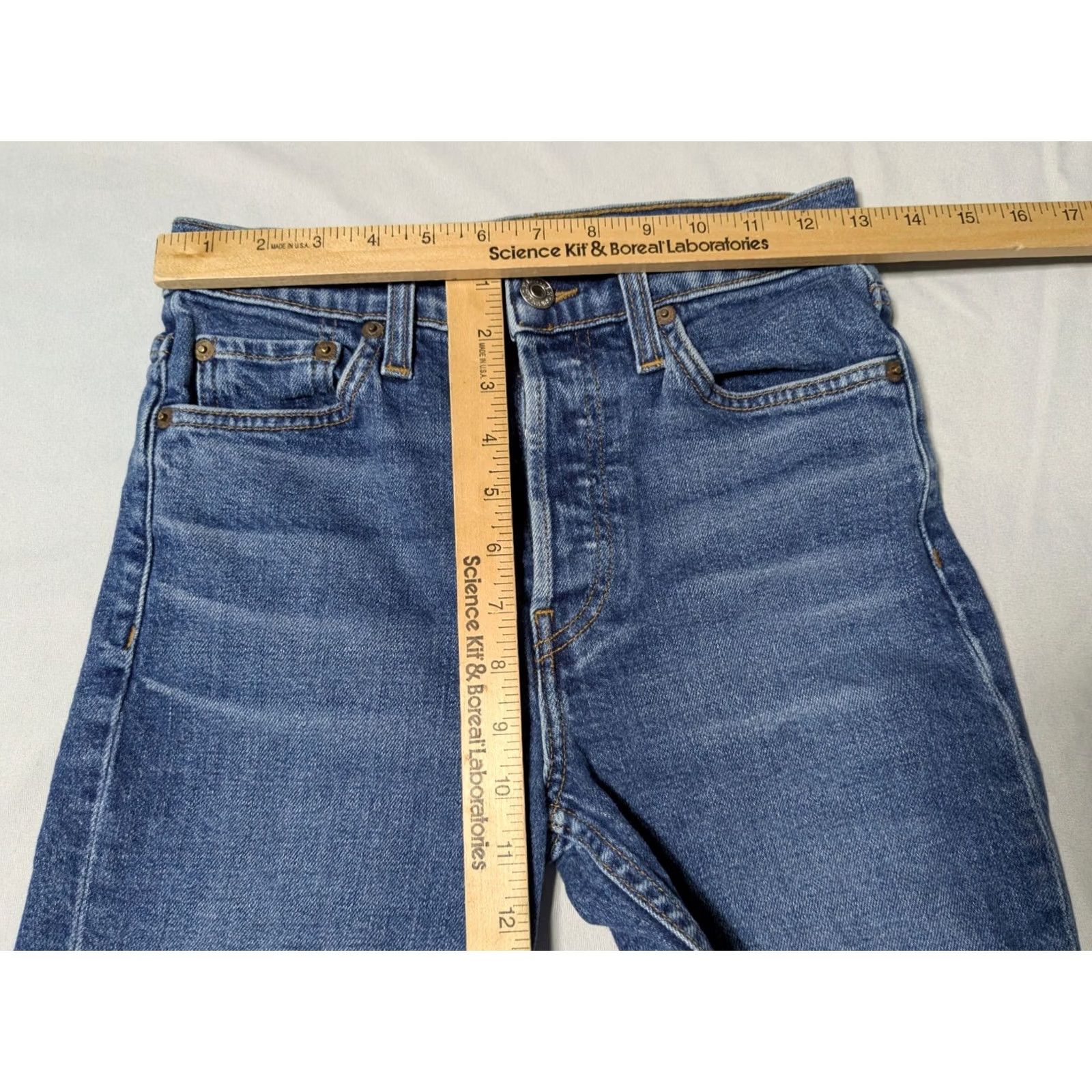 RE/DONE RE/DONE Originals Ankle Jeans Button Fly Blue Stretch - Size 26 MADE USA EUC Womens Jeans, 26 Inseam 27in Mid Rise Size 26" / US 2 / IT 38 - 6 Thumbnail