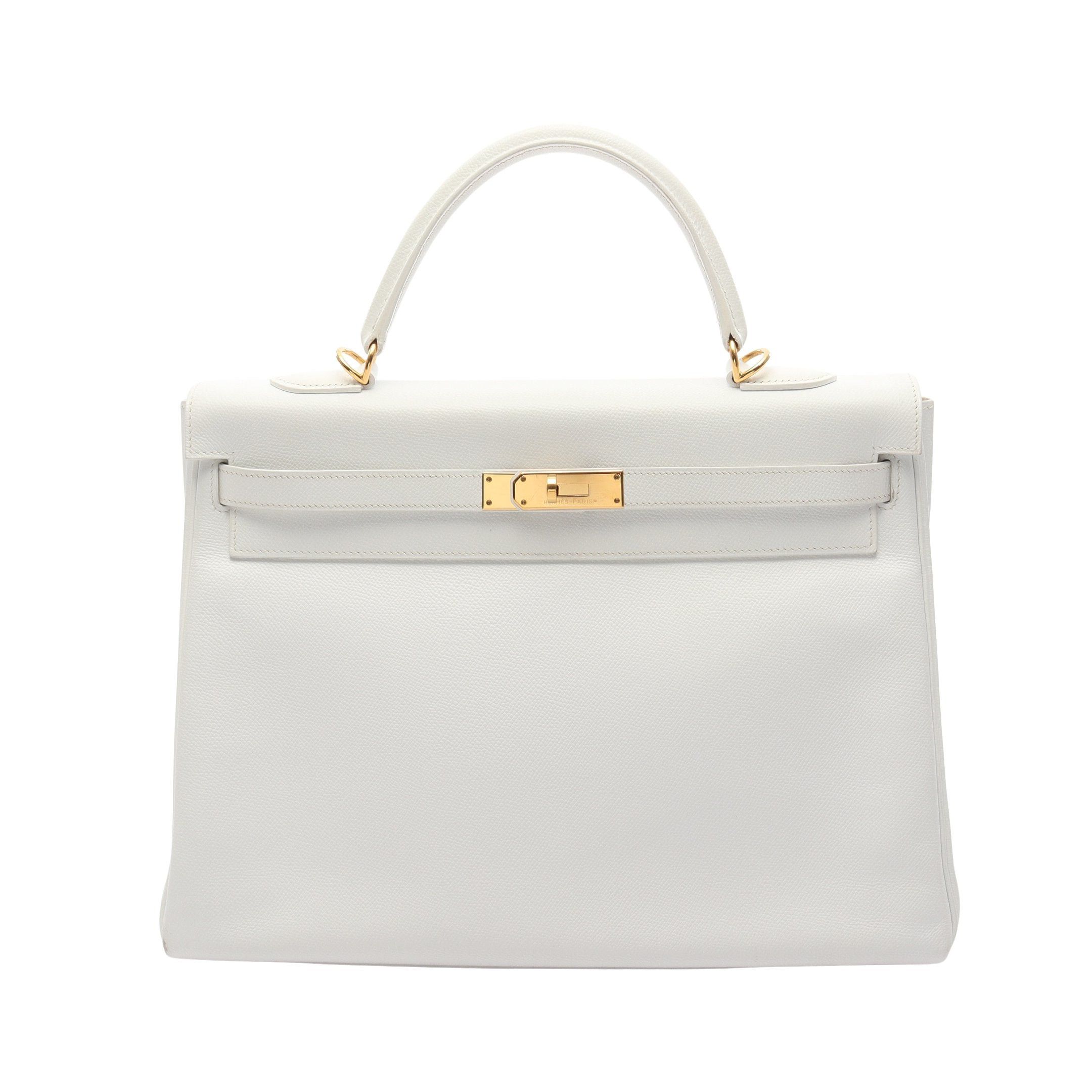 Hermes Hermes Kelly35 Handbag Veau Epsom White Gold Hardware Inner Stitch □I Stamp (Manufactured Around 2005) Size ONE SIZE - 1 Thumbnail