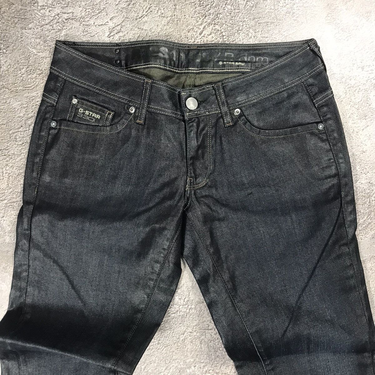 Vintage Vintage 90s G Star Raw Baggy Flared Jeans Streetwear Logo 31 Size 31" - 3 Thumbnail