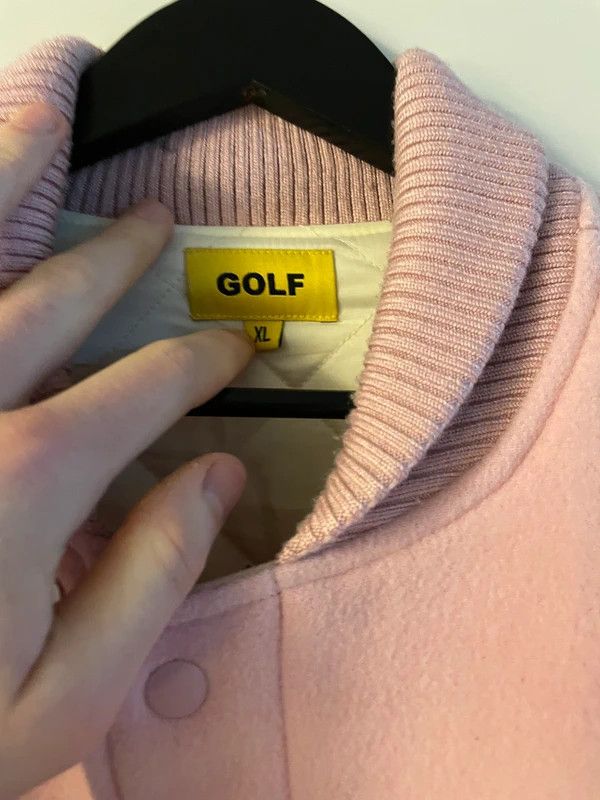 Golf Wang WOOL G LETTERMAN JACKET by GOLF WANG Light Pink / XL Size US XL / EU 56 / 4 - 3 Thumbnail