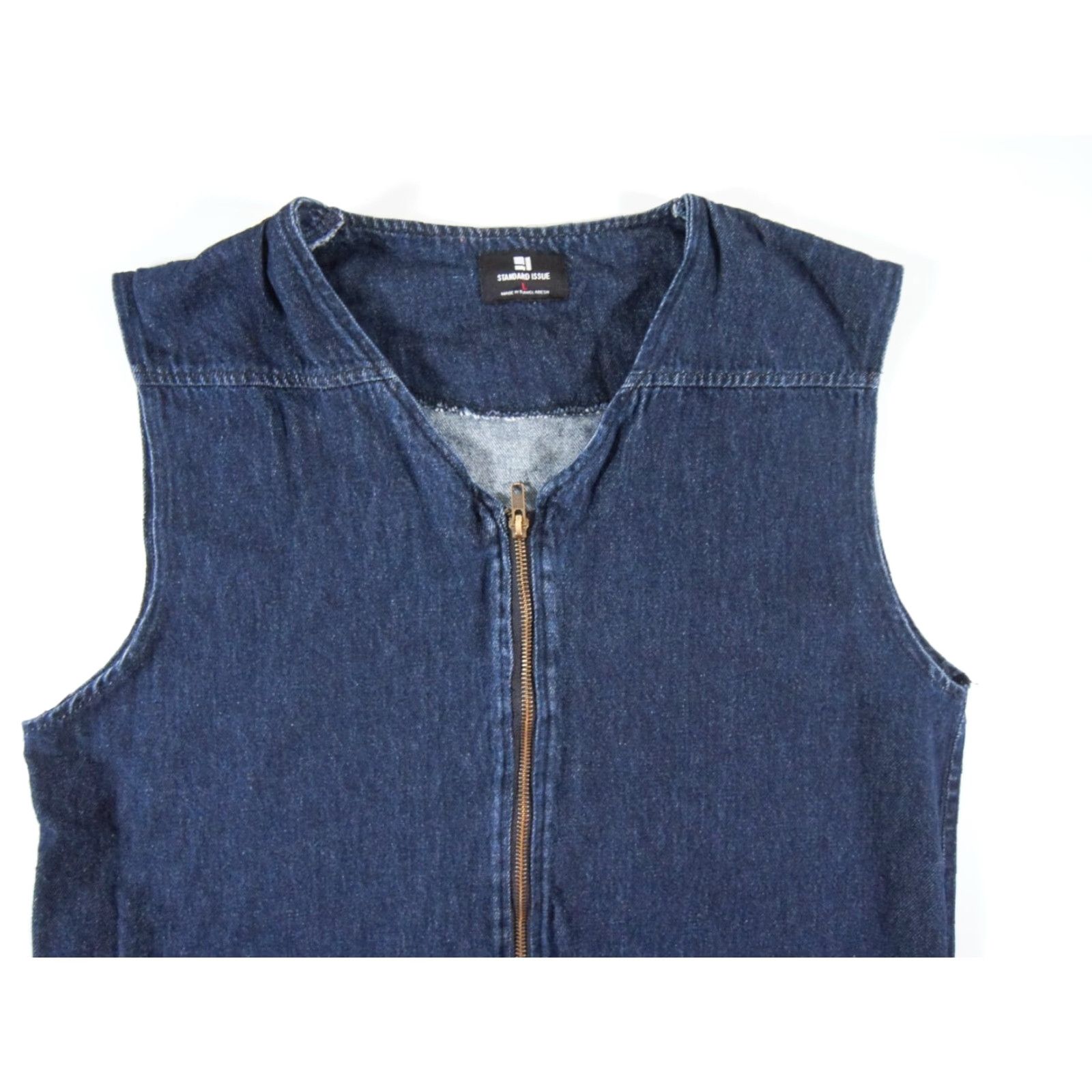 Denime Standard Issue Denim Vest Mens Large Blue Full Zip Casual Outdoor Size US 33 - 2 Thumbnail