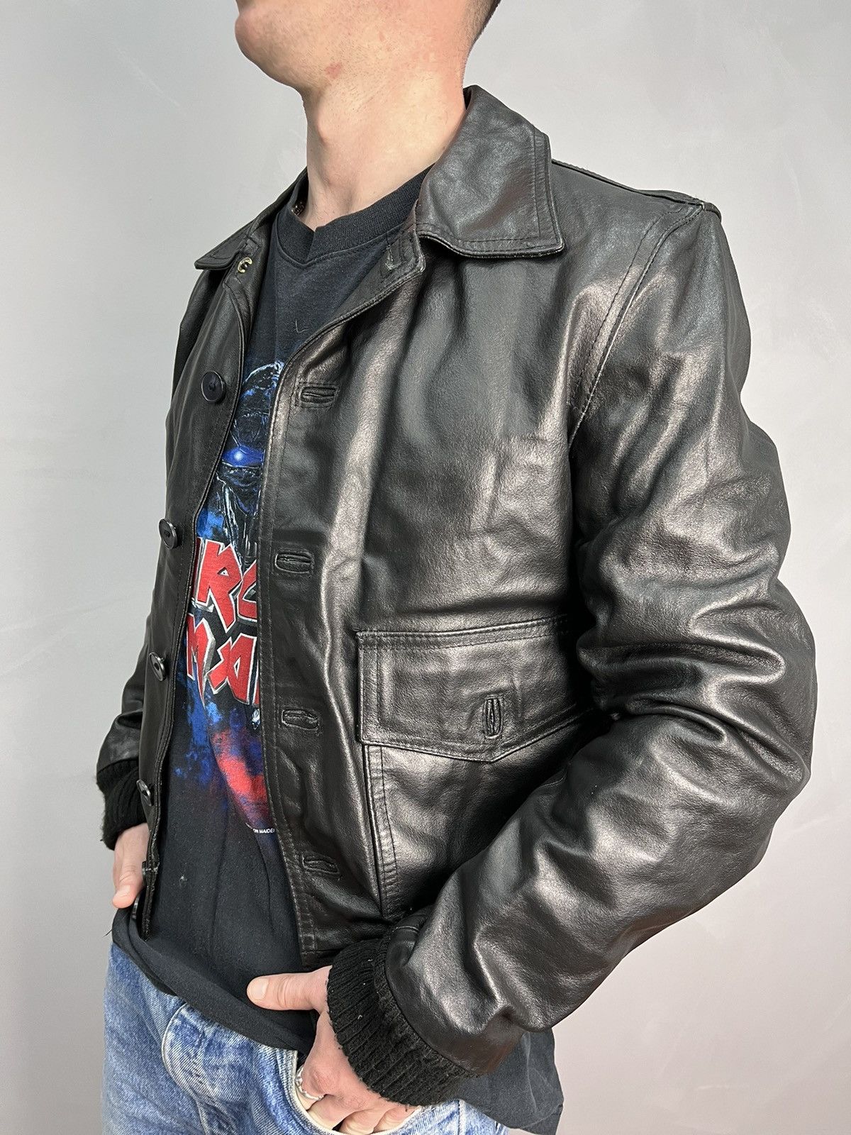 Other SALE✅✅VINTAGE 90s Archive Avant-Garde Moto Leather jacket Size US M / EU 48-50 / 2 - 6 Thumbnail
