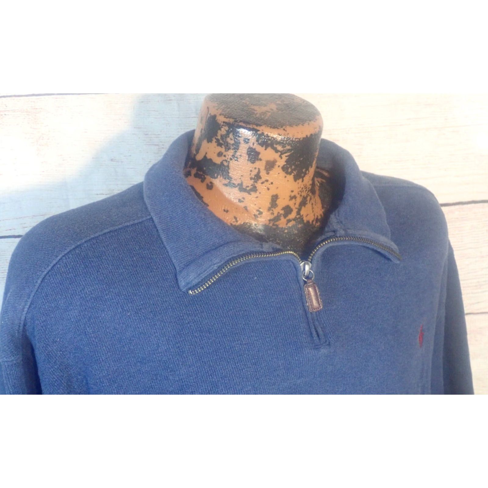 Ralph Lauren VINTAGE Polo Ralph Lauren 100% Cotton 1/4 Zip Sweater, XL, Blue, Classic Fit, Long Sleeve, Business Casual, Mens Size US XL / EU 56 / 4 - 2 Thumbnail