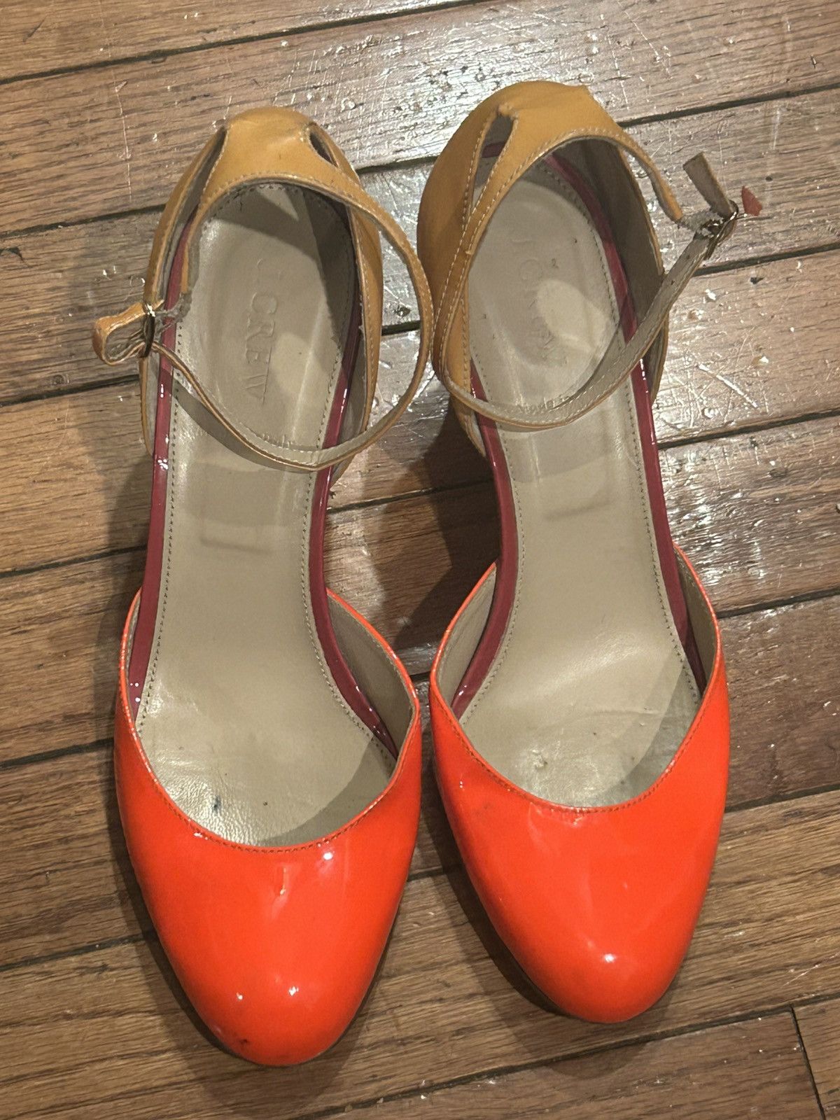 J.Crew Nude Orange J.CREW D'Orsay Patent Leather Size US 8.5 / IT 38.5 - 2 Thumbnail