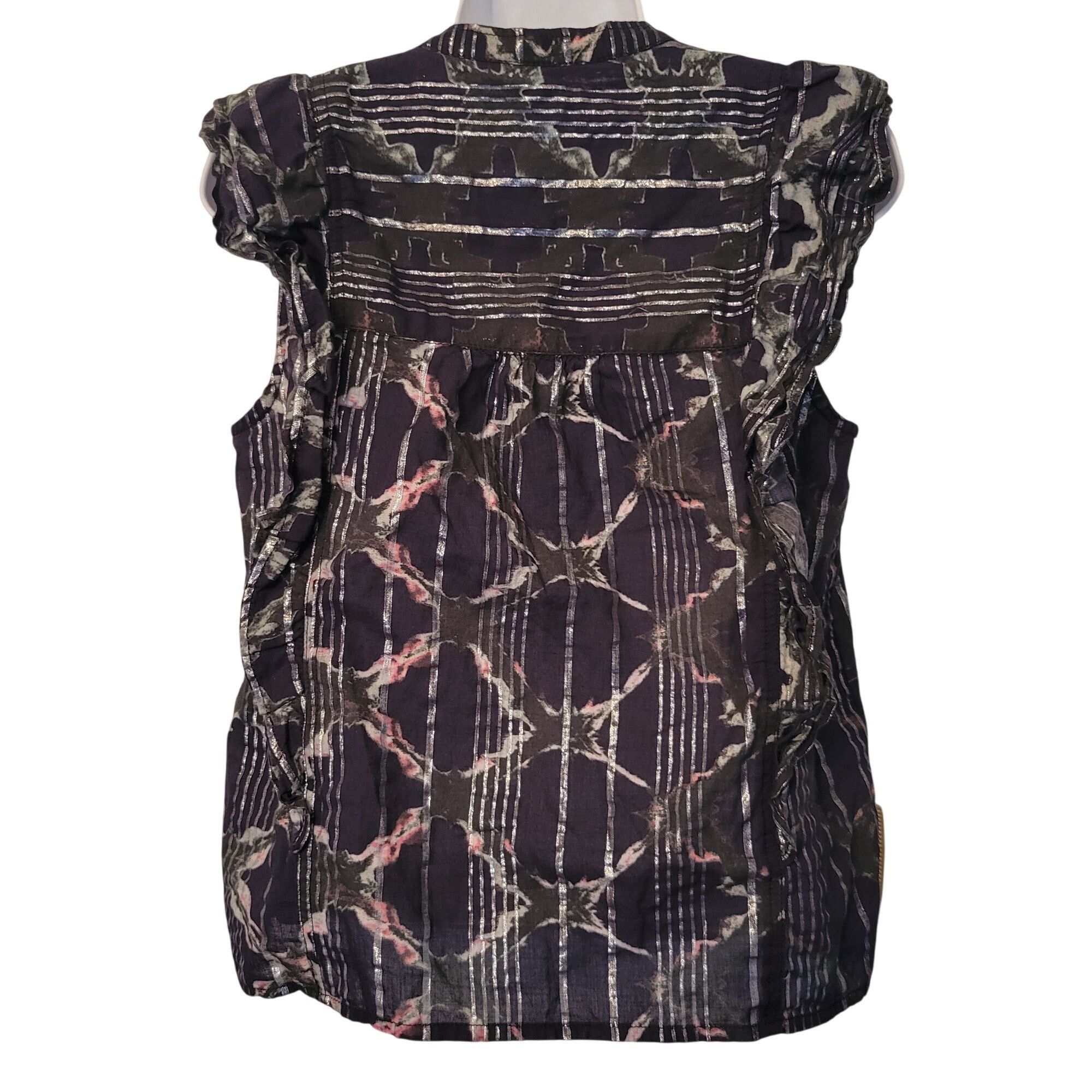 Anthropologie Anthropologie Pilcro Sleeveless Button Up Blouse Ruffle S Sh Size S / US 4 / IT 40 - 3 Thumbnail