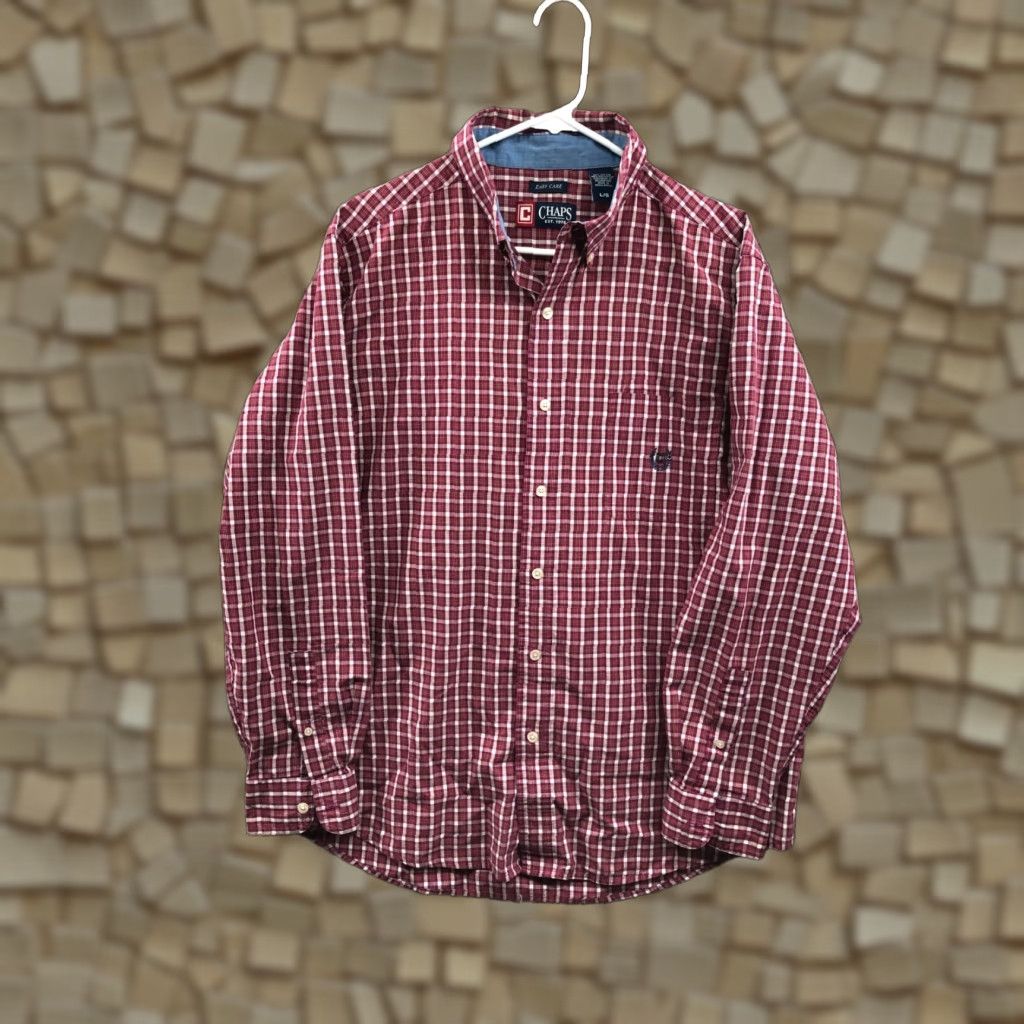 Chaps Chaps Shirt Mens L Long Sleeve Button-Down Easy Care Check Red Size US L / EU 52-54 / 3 - 1 Thumbnail