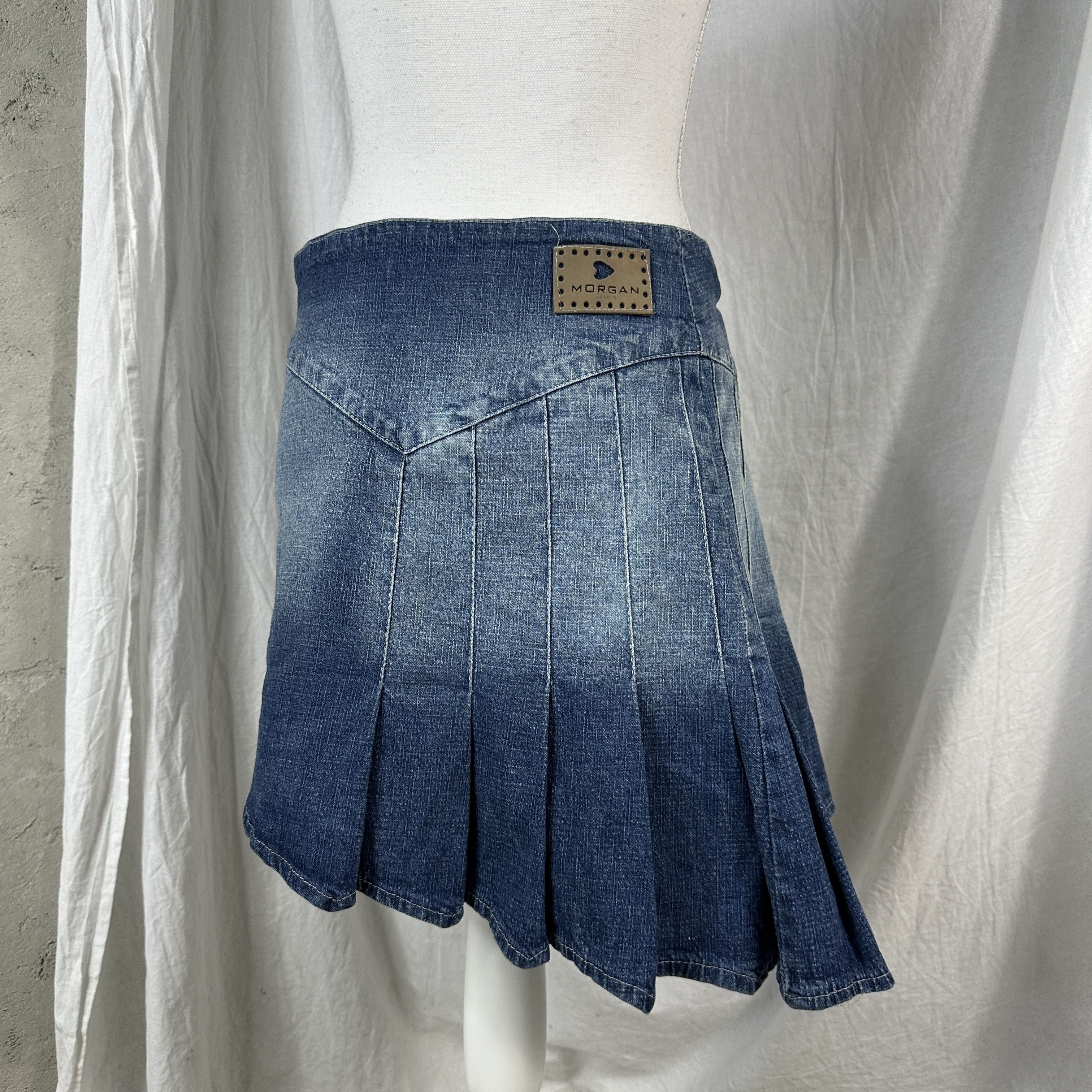 Vintage Vintage Denim Preppy Asymmetrical Morgan 00s Jeans Skirt Size 26" / US 2 / IT 38 - 2 Thumbnail