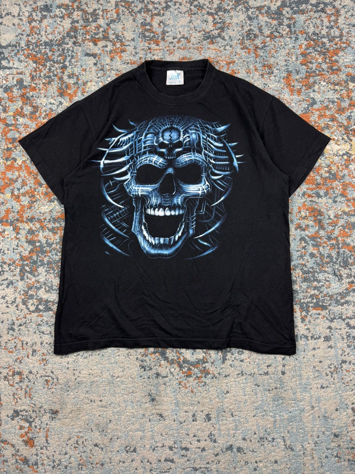 Liquid Blue × Vintage Vintage y2k Skull tribal liquid blue style graphic tee Size US M / EU 48-50 / 2 - 1 Thumbnail