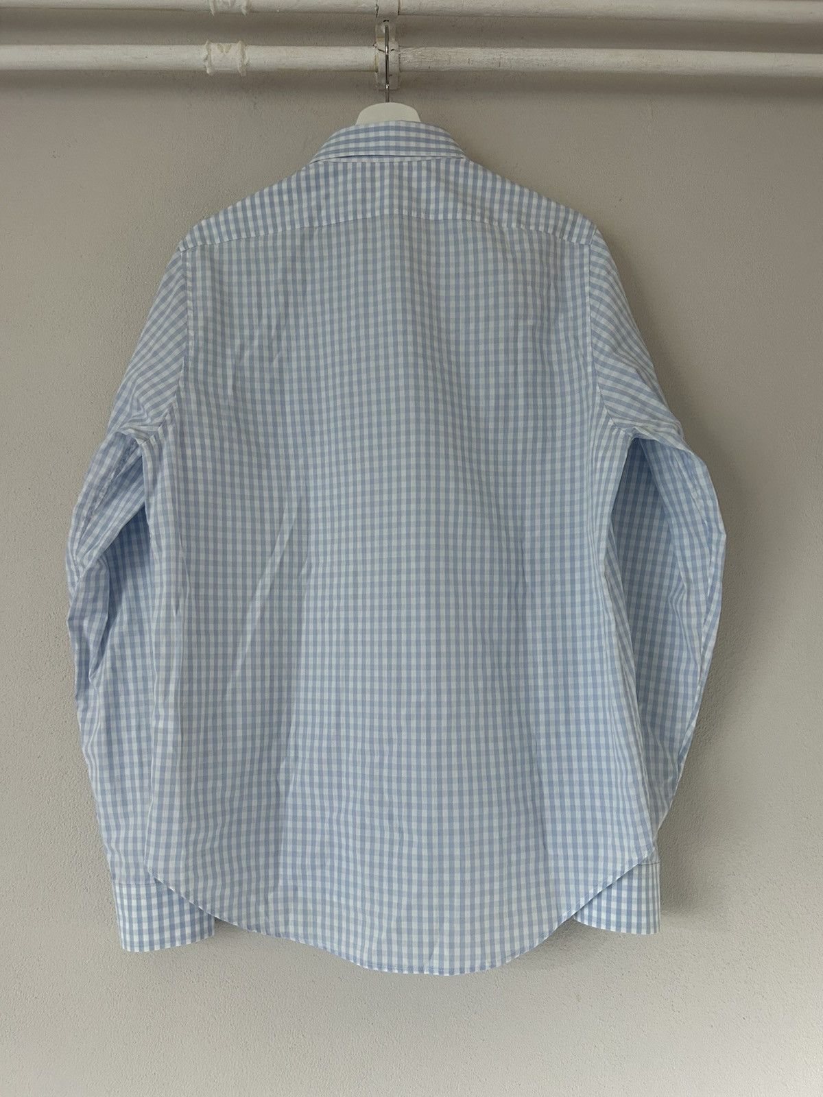 Gucci Gucci Blue Gingham Shirt with Bee Cuff Patch Size US M / EU 48-50 / 2 - 11 Thumbnail