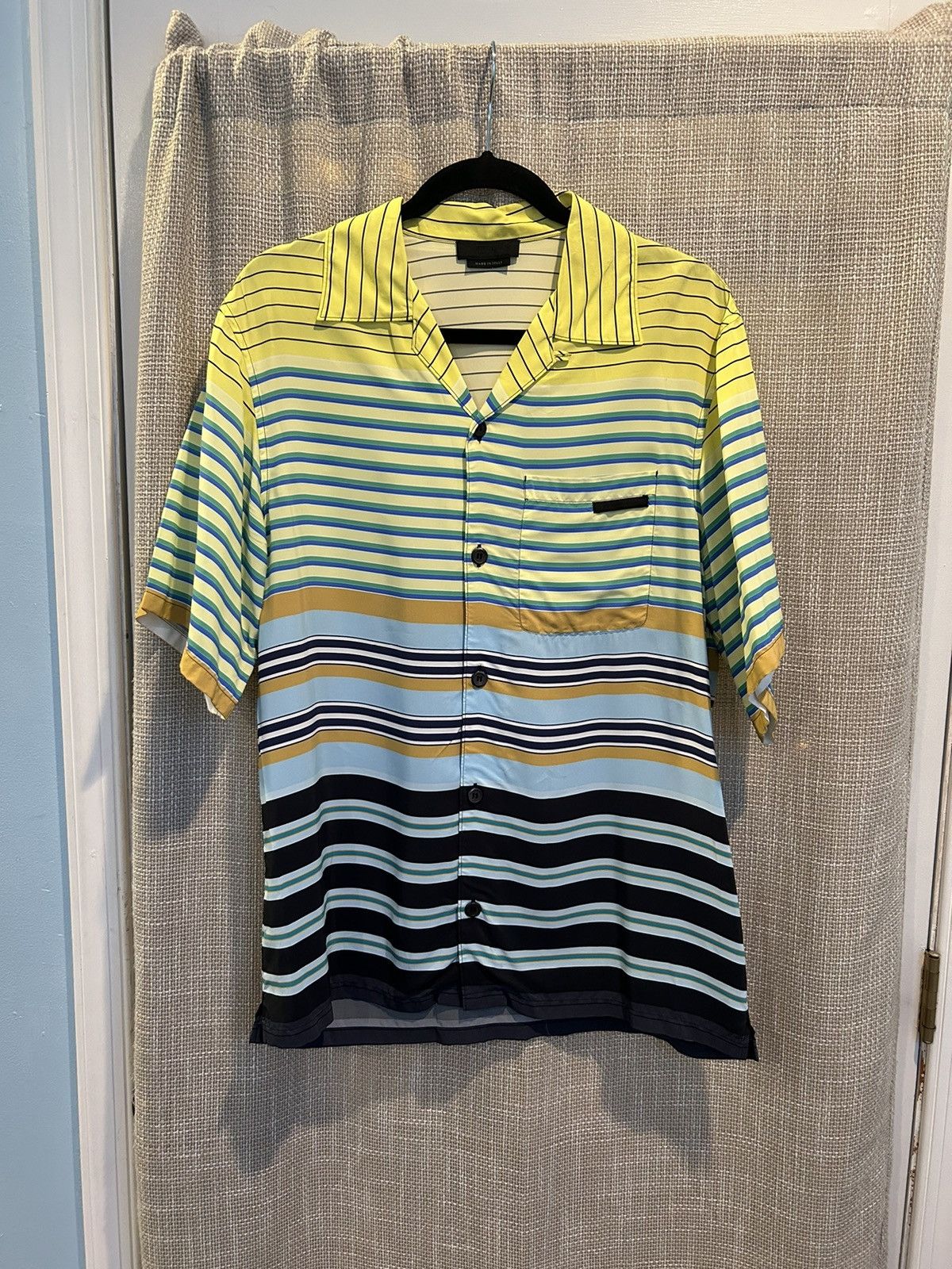 Prada Prada Striped Beach Camp Shirt Size US L / EU 52-54 / 3 - 1 Thumbnail