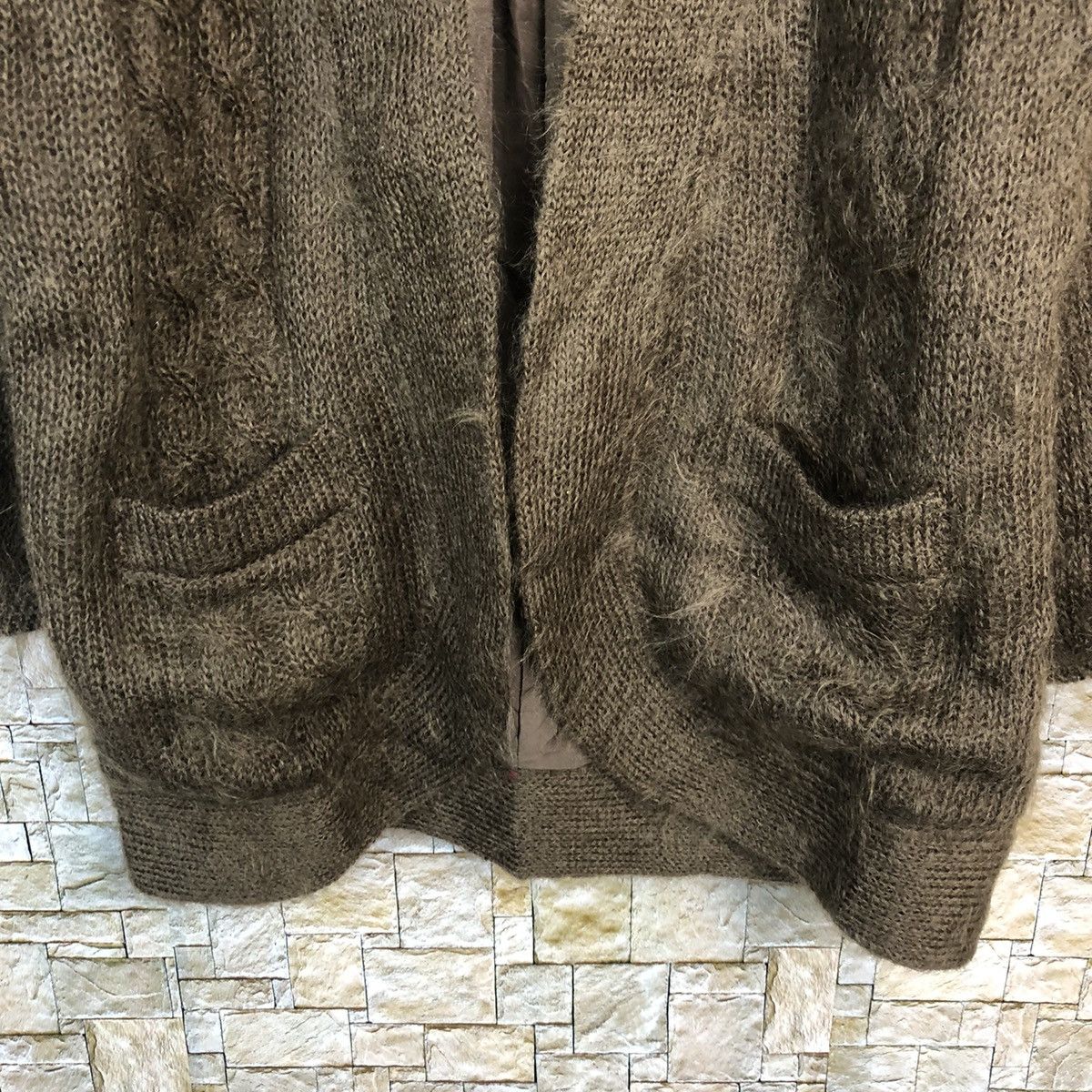 Homespun Knitwear DTL Japan mohair knitwear Brown Cardigan fur #A459 Size US M / EU 48-50 / 2 - 6 Thumbnail