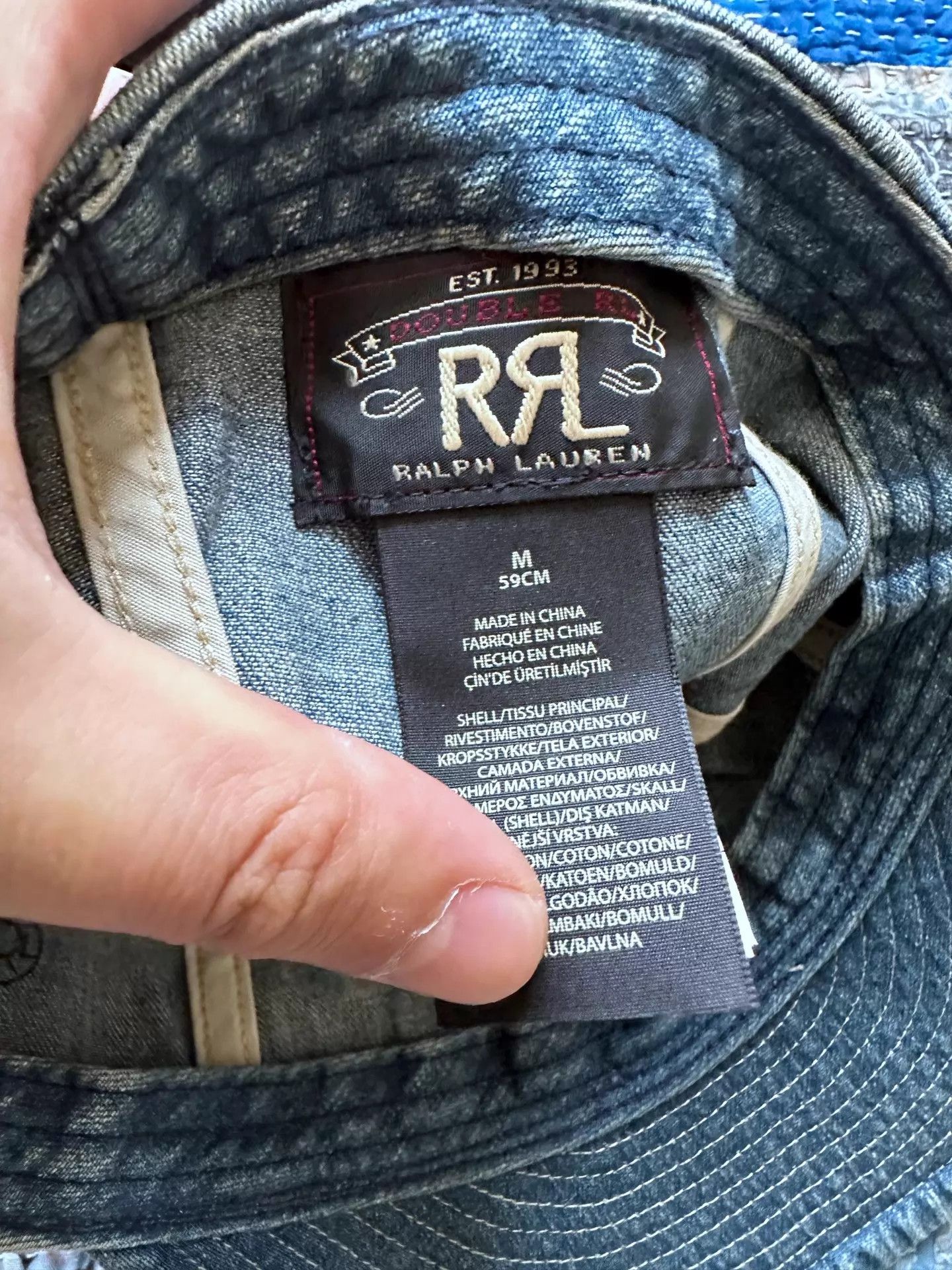 RRL Ralph Lauren rrl indigo dyed baseball cap one size distressed Size ONE SIZE - 7 Thumbnail