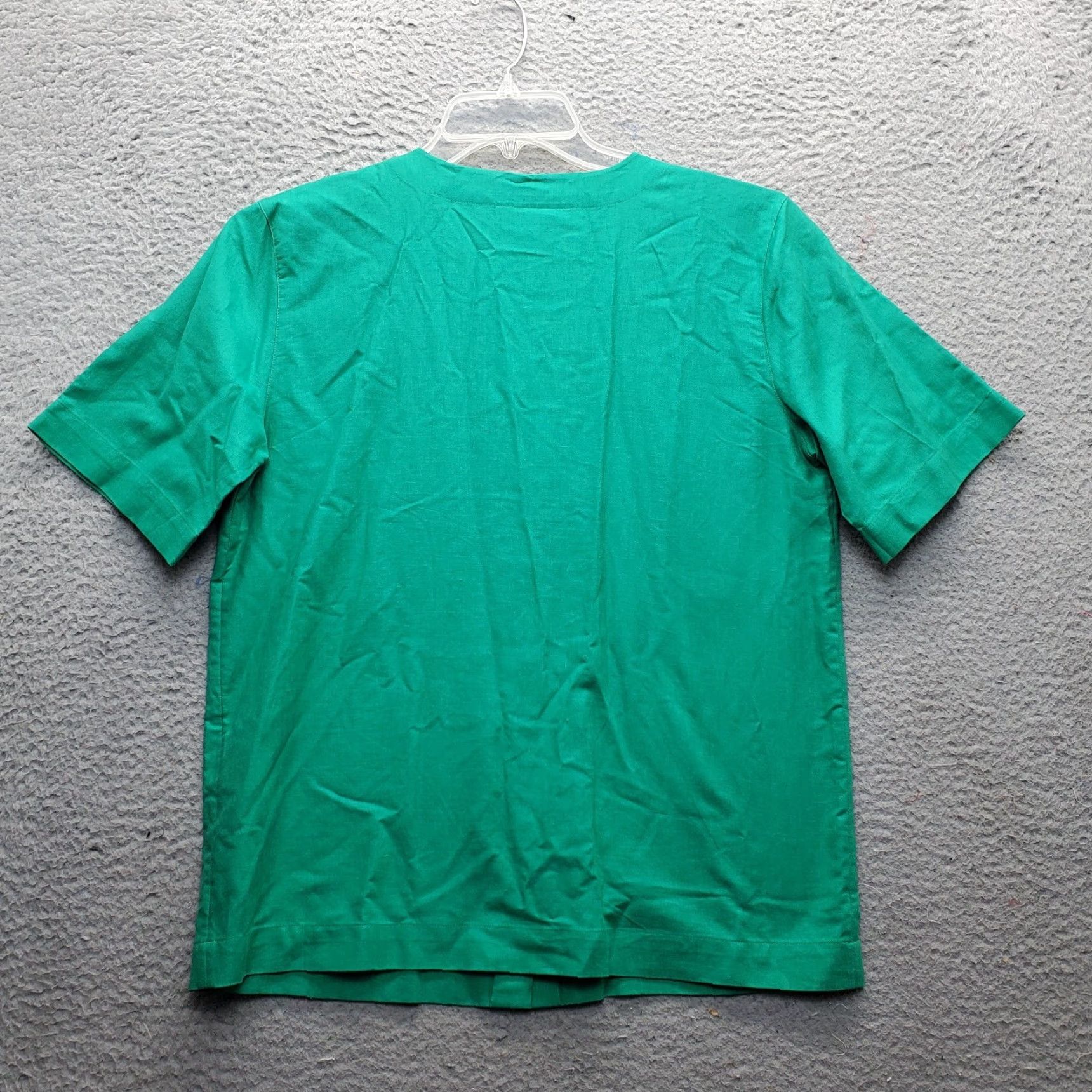 Talbots Talbots Blouse Womens Size 8 Green Linen Blend Short Sleeve Button Front Top Size M / US 6-8 / IT 42-44 - 2 Thumbnail