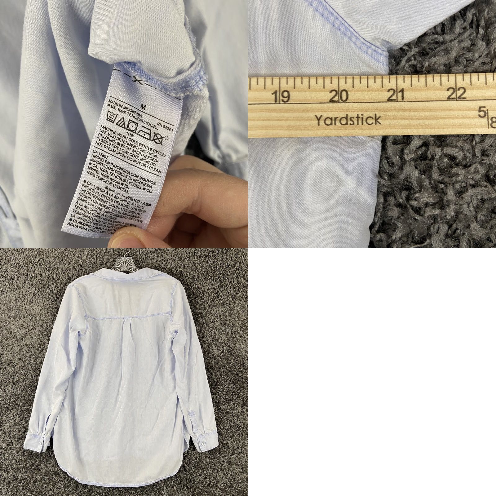 Old Navy OLD NAVY Blouse Shirt Women M Blue Long Sleeve Button Up Blue Women M LLC Size M / US 6-8 / IT 42-44 - 8 Thumbnail