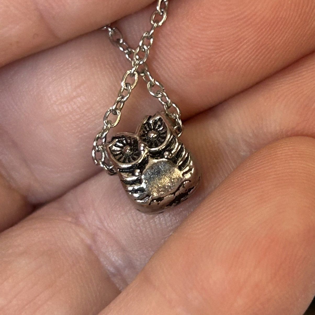 Handmade Handcrafted dual sided owl charm slider pendant necklace Size ONE SIZE - 7 Thumbnail