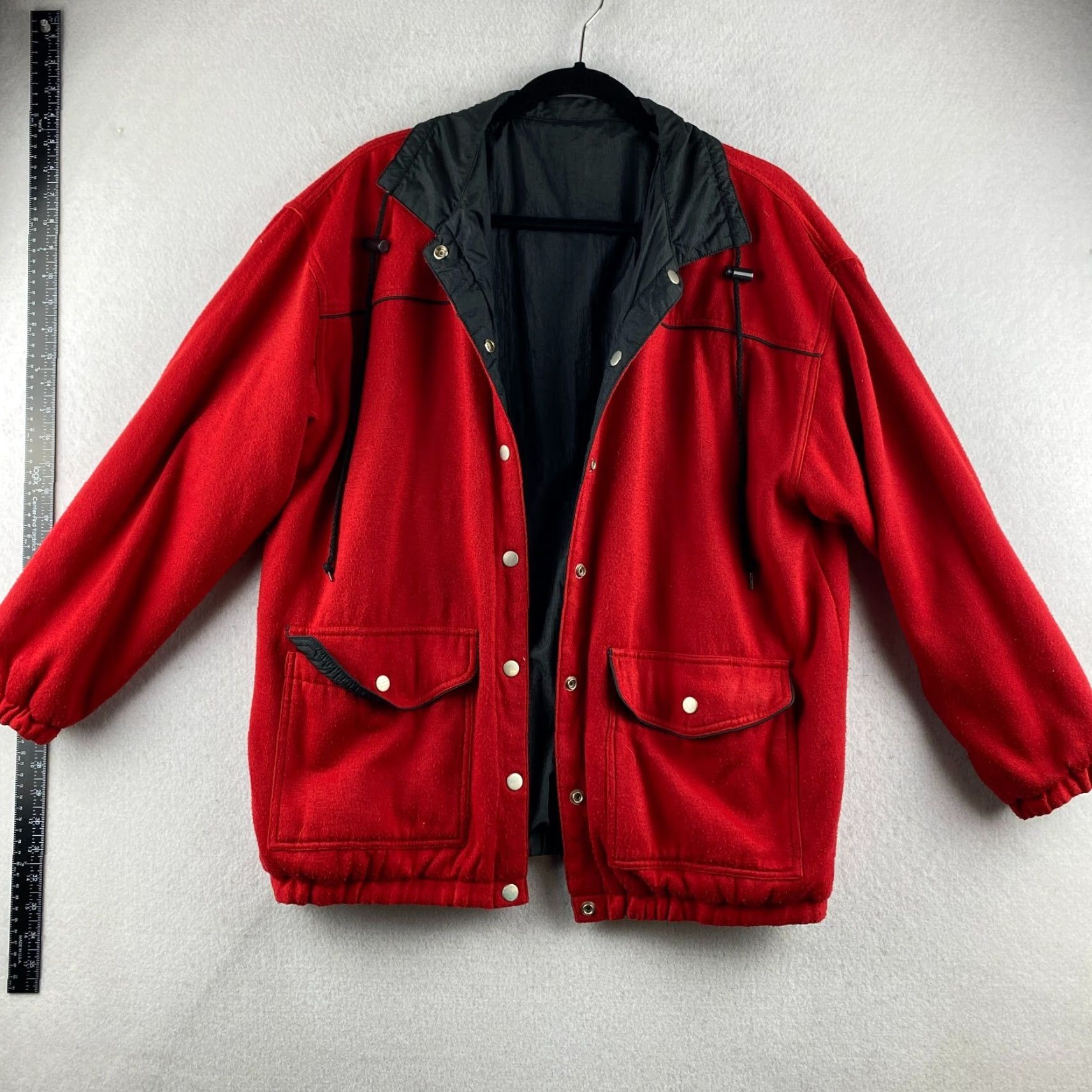 MooRER VINTAGE Jennifer Moore Jacket Mens M Black Red Reversible Snap Button Jacket Mens M Black Red Reversible Button Snap Size US M / EU 48-50 / 2 - 3 Thumbnail