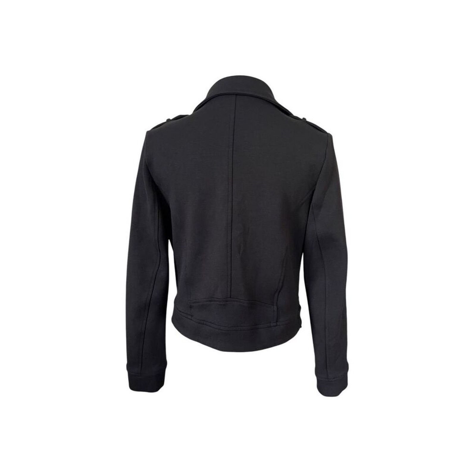Other Lulus Motorcycle Black Rayon Jacket Retro Exposed Zippers XS Size XS / US 0-2 / IT 36-38 - 3 Thumbnail