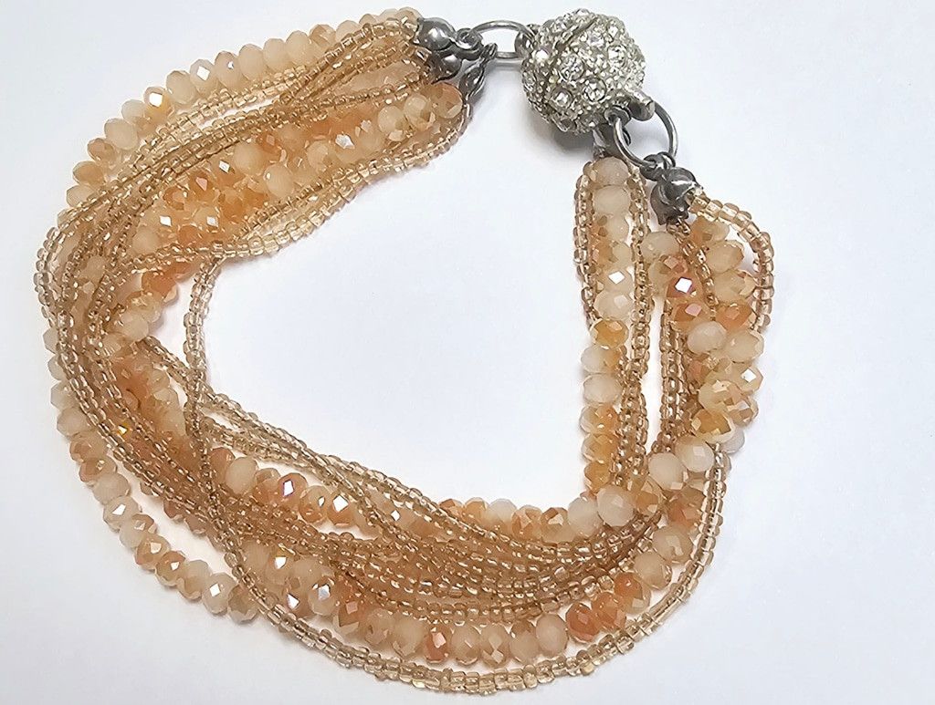 Other Iridescent Peach Multi-Strand Statement Bracelet Size ONE SIZE - 3 Thumbnail