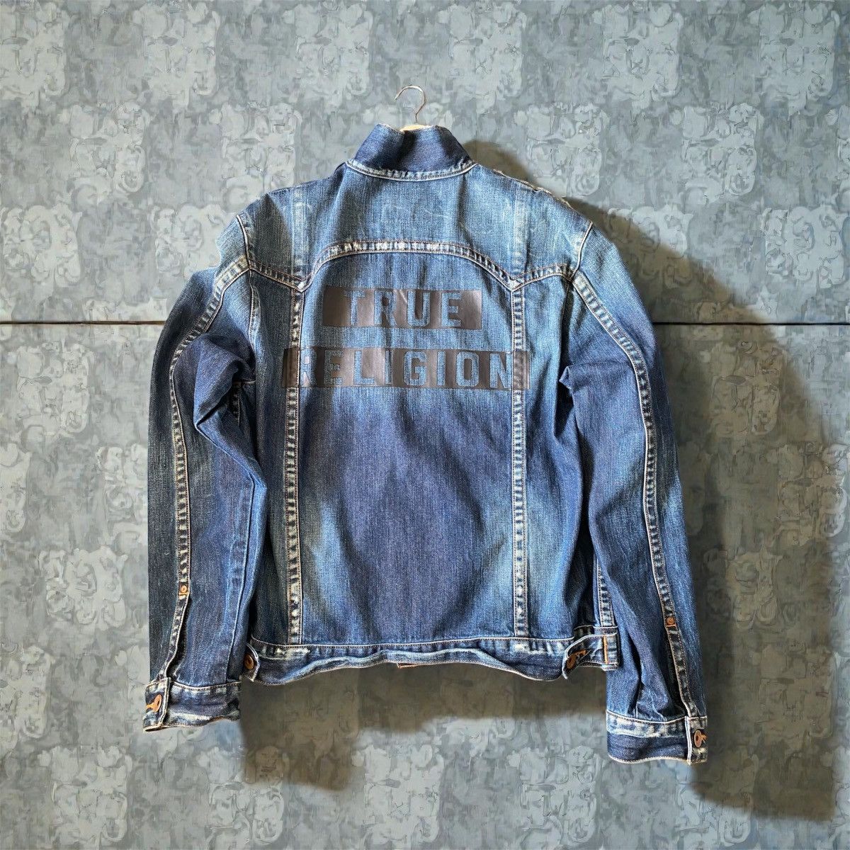 True Religion Rap Vintage Distressed Denim Jacket